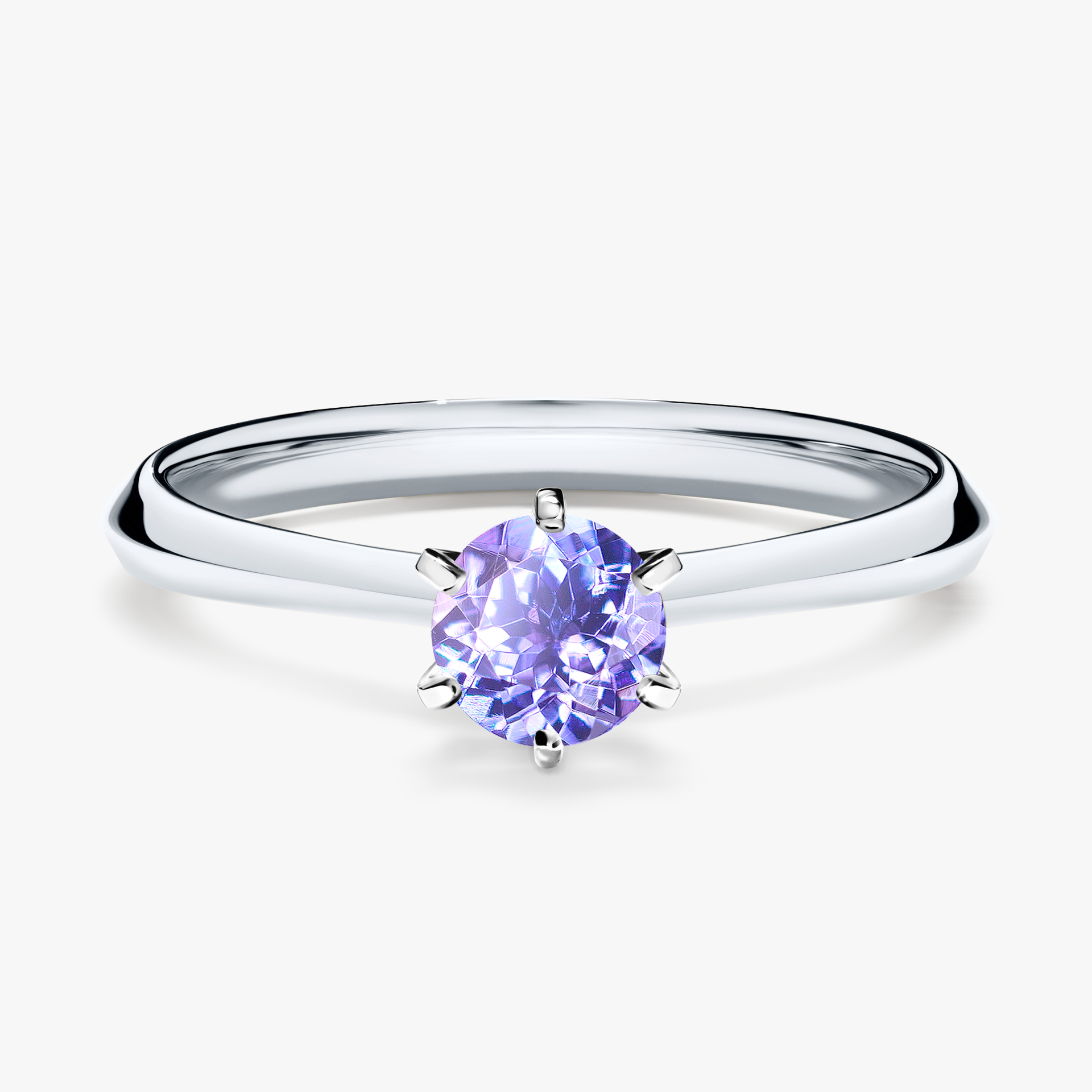 Pierścionek zaręczynowy My Queen z białego złota z tanzanitem 0,50ct