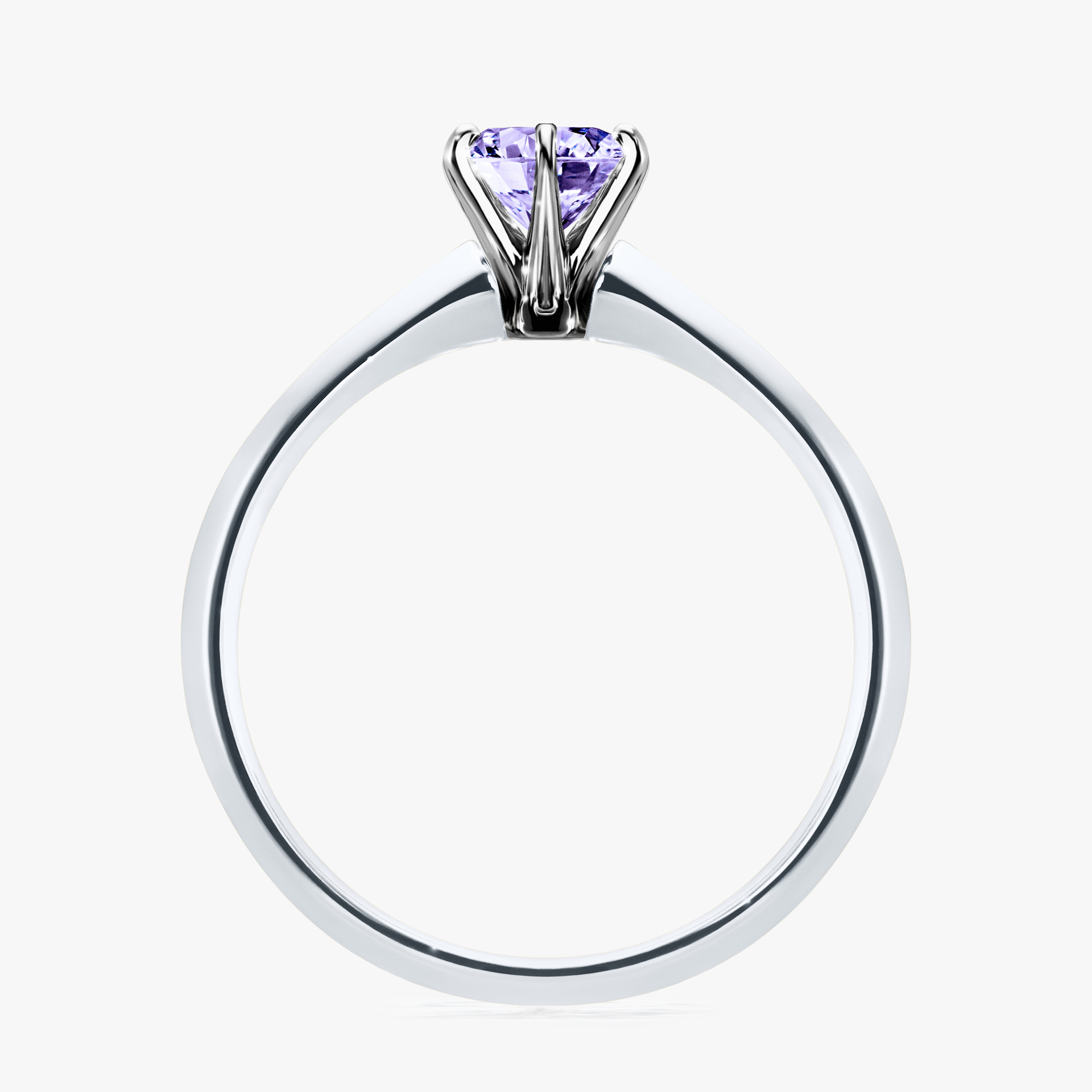 Pierścionek zaręczynowy My Queen z białego złota z tanzanitem 0,50ct