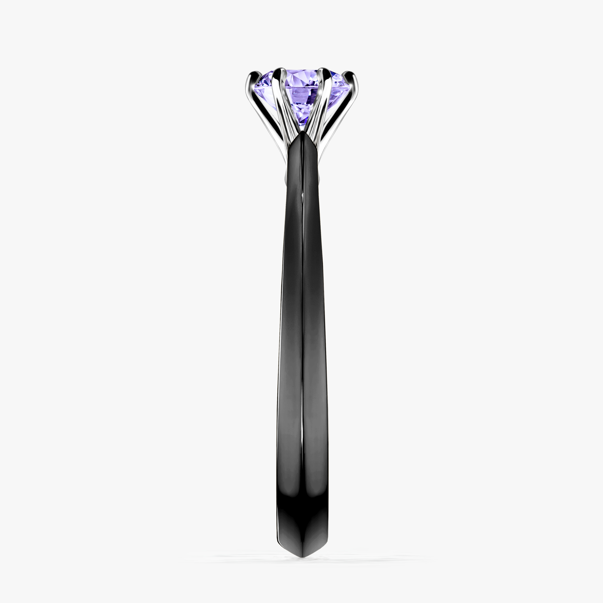 Pierścionek zaręczynowy My Queen z czarnego złota z tanzanitem 0,50ct