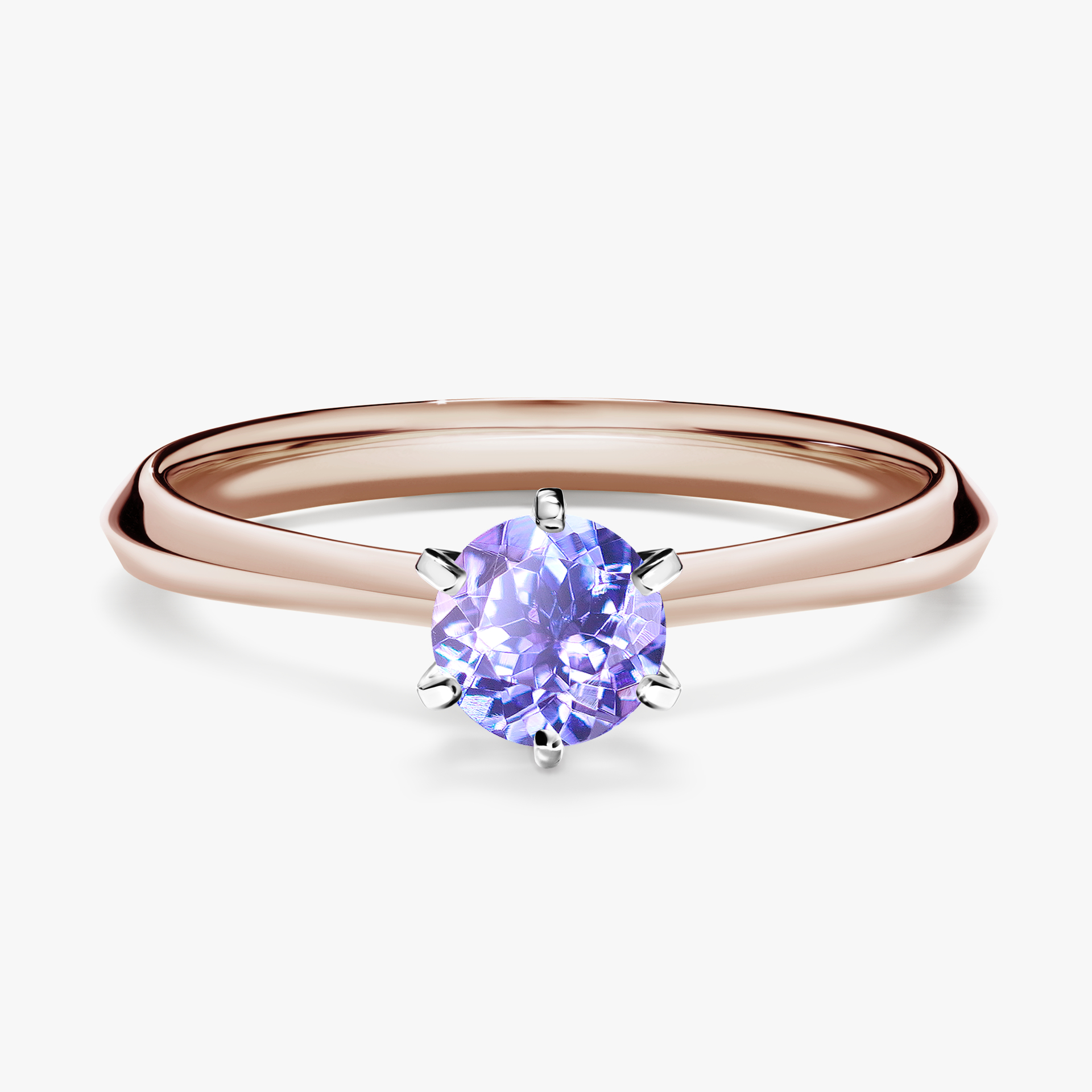 Pierścionek zaręczynowy My Queen z różowego złota z tanzanitem 0,50ct
