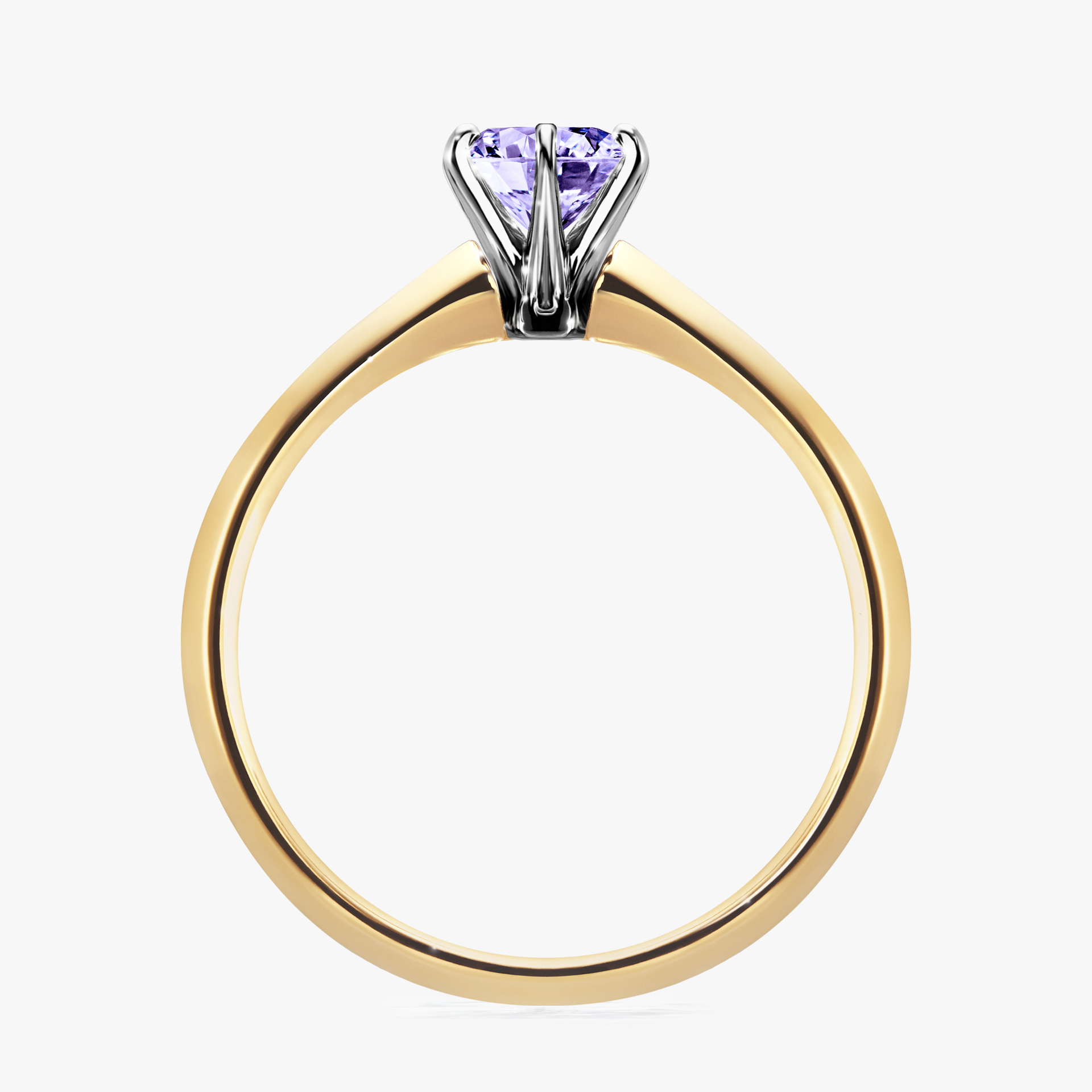 Pierścionek zaręczynowy My Queen z żółtego złota z tanzanitem 0,50ct