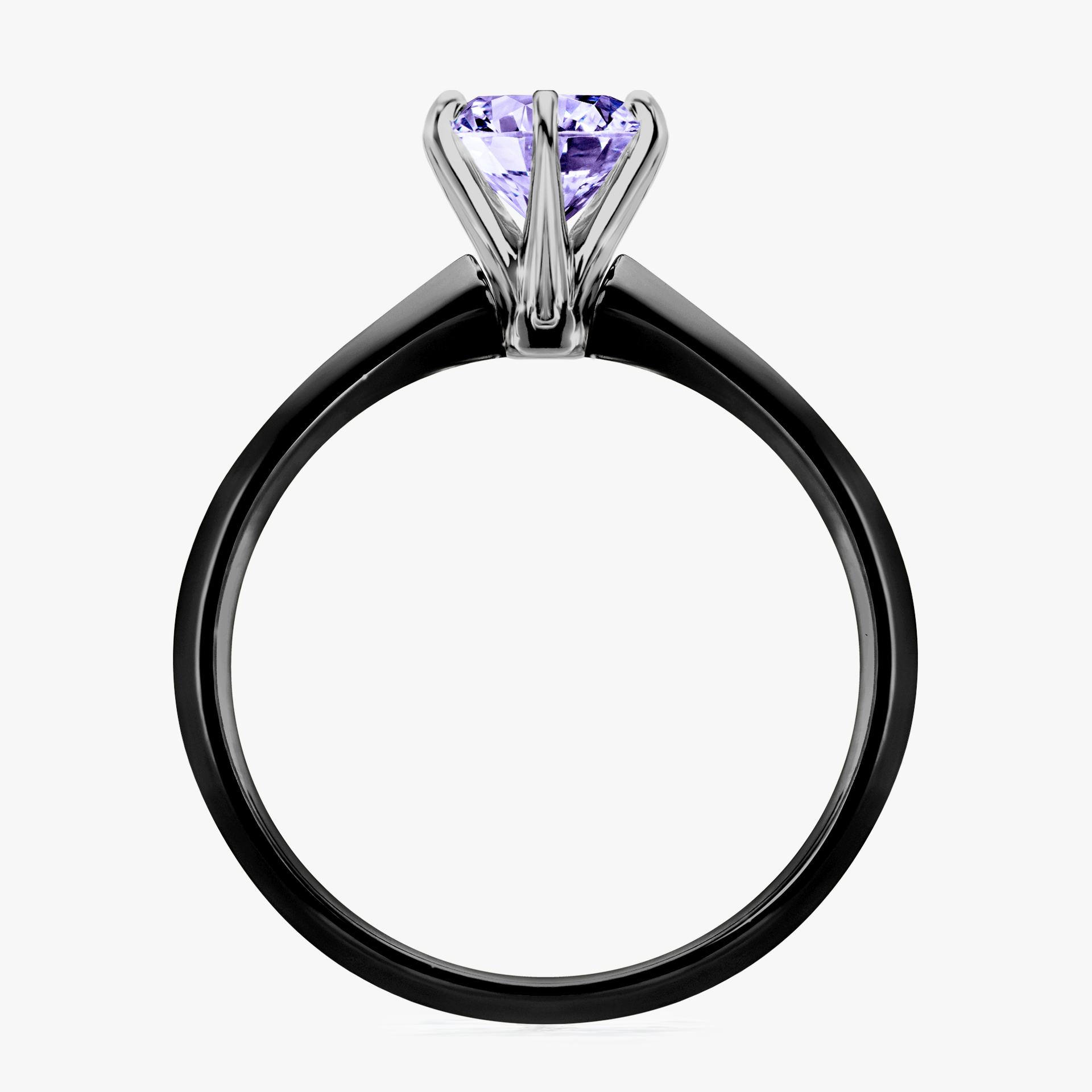 Pierścionek zaręczynowy My Queen z czarnego złota z tanzanitem 1,00ct