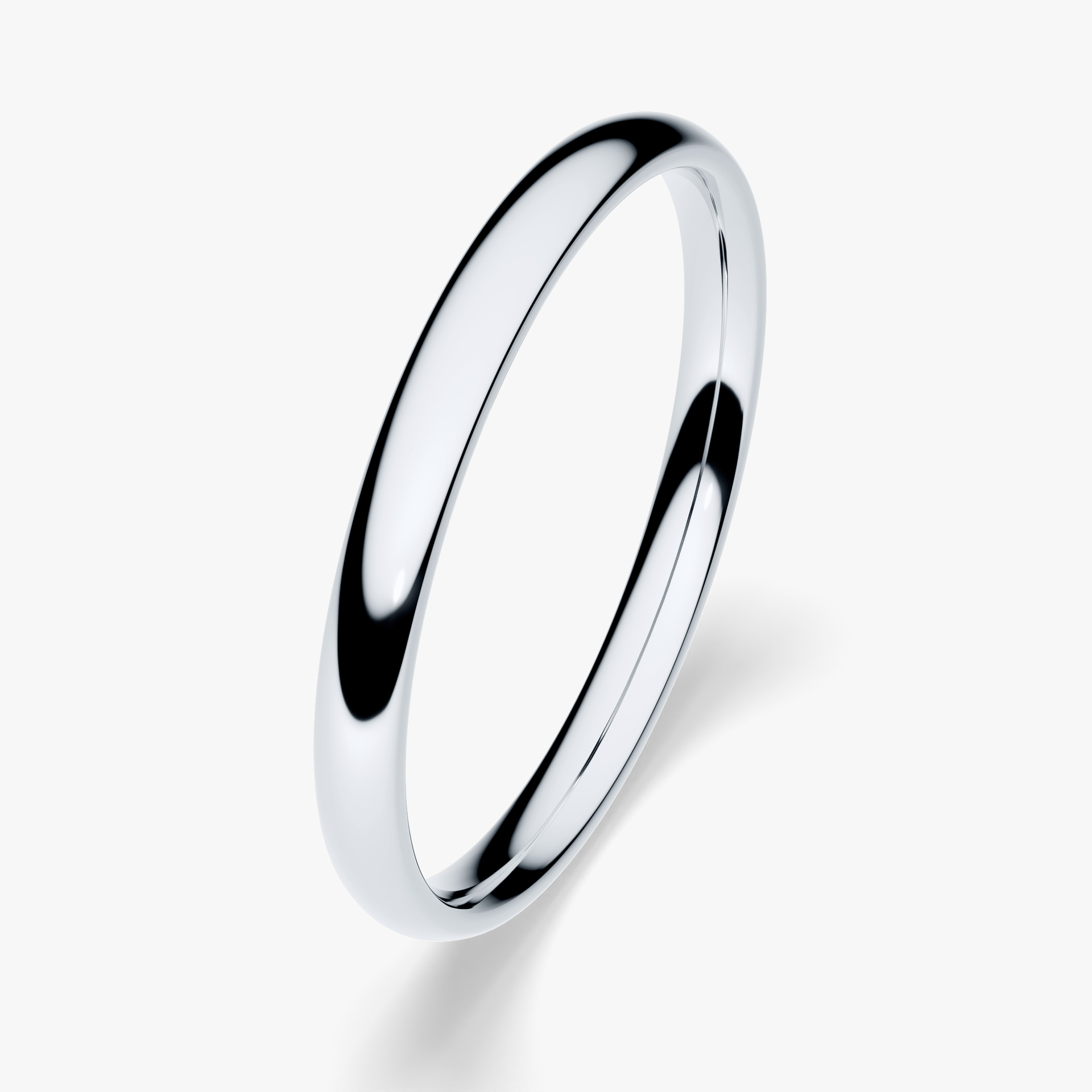 Obrączka ślubna Regular z białego złota 2mm