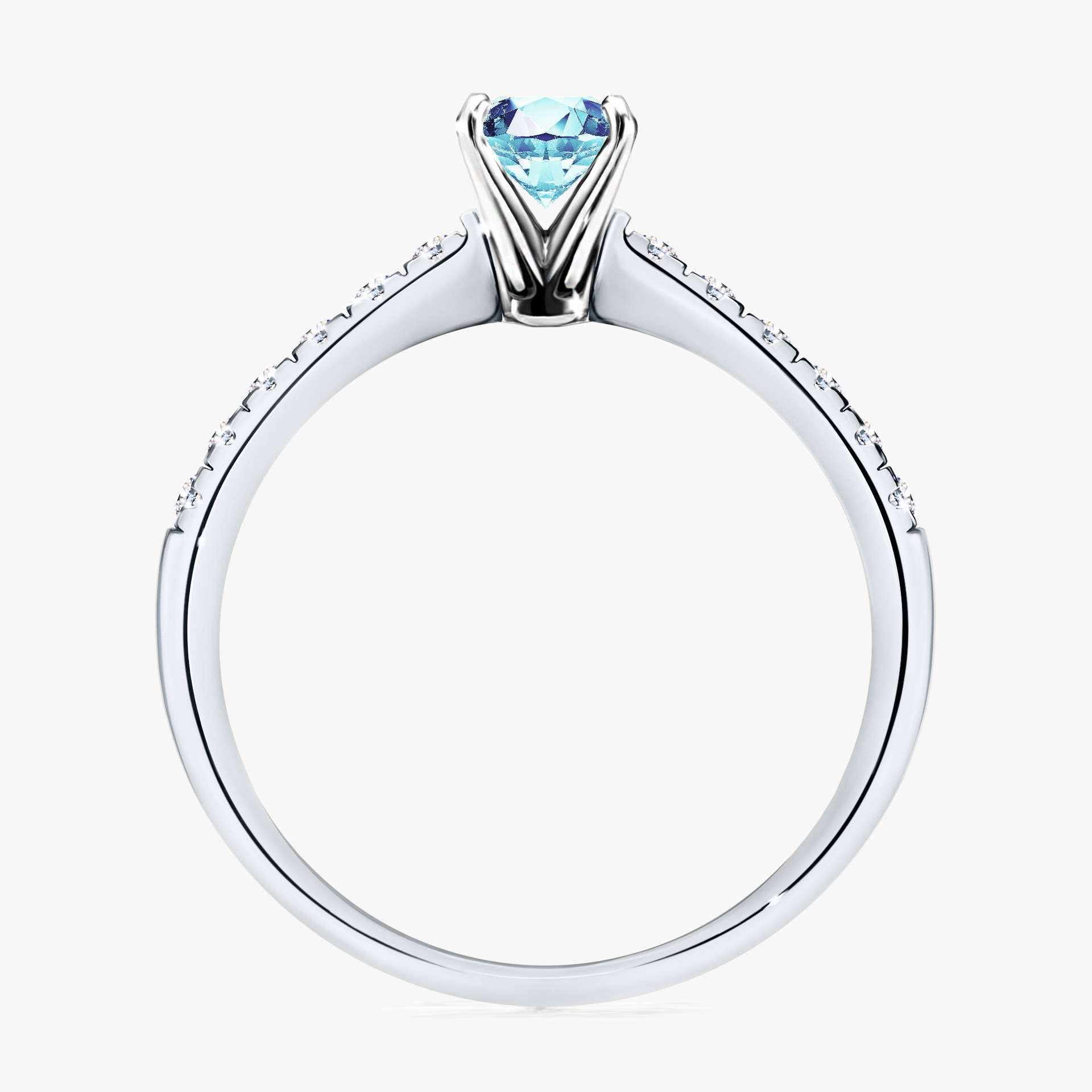 Pierścionek zaręczynowy My Sunshine z białego złota z akwamarynem 0,64ct