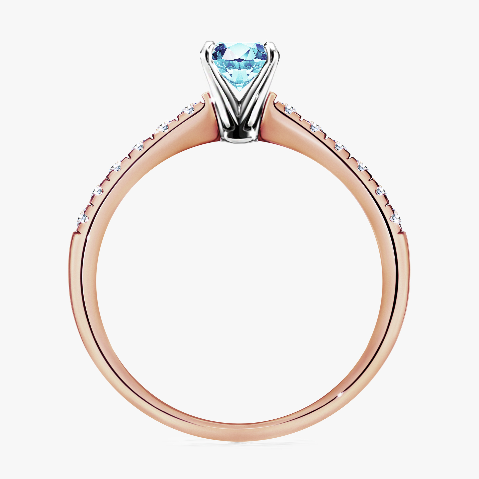 Pierścionek zaręczynowy My Sunshine z różowego złota z akwamarynem 0,64ct