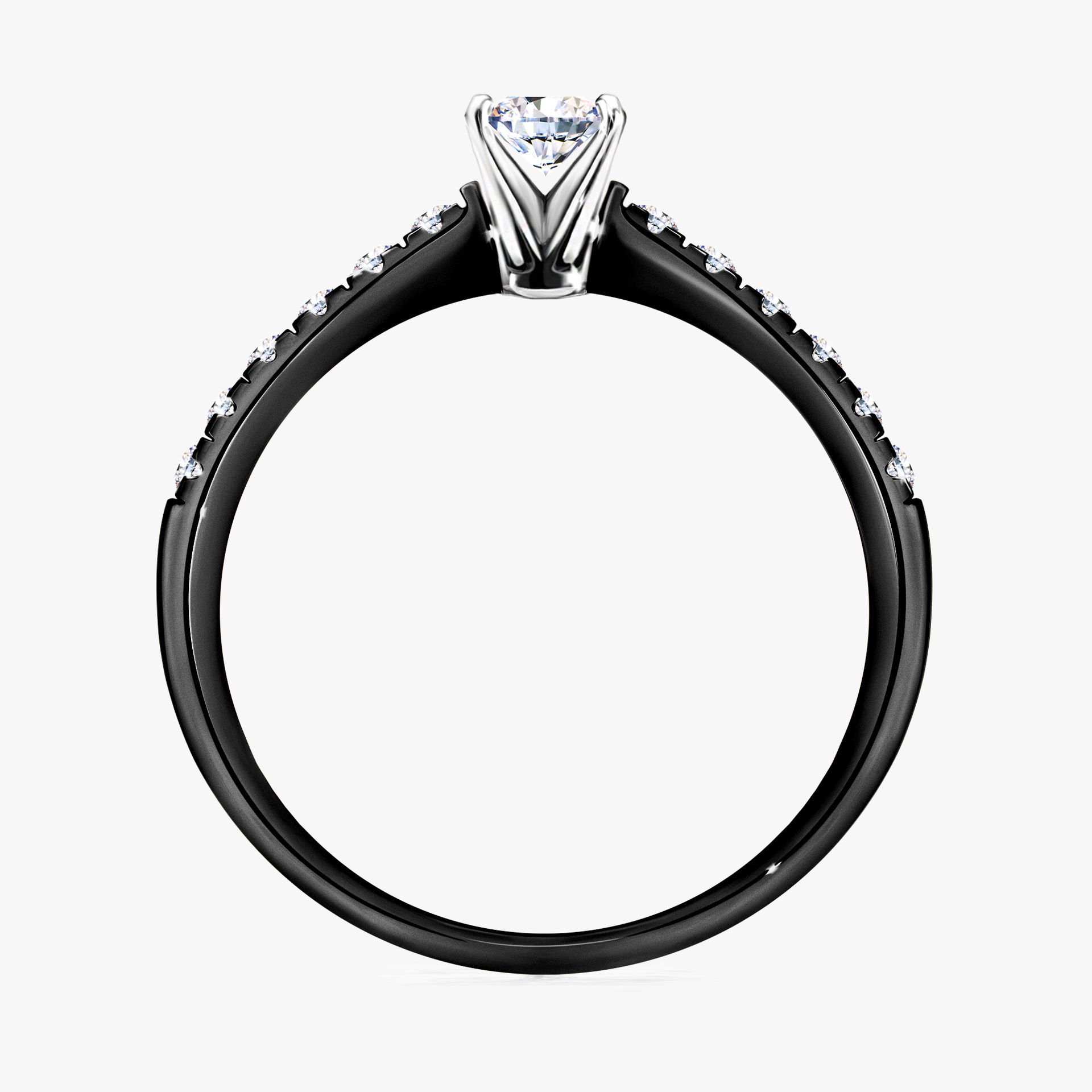 Pierścionek zaręczynowy My Sunshine z czarnego złota z diamentem naturalnym 0,24ct