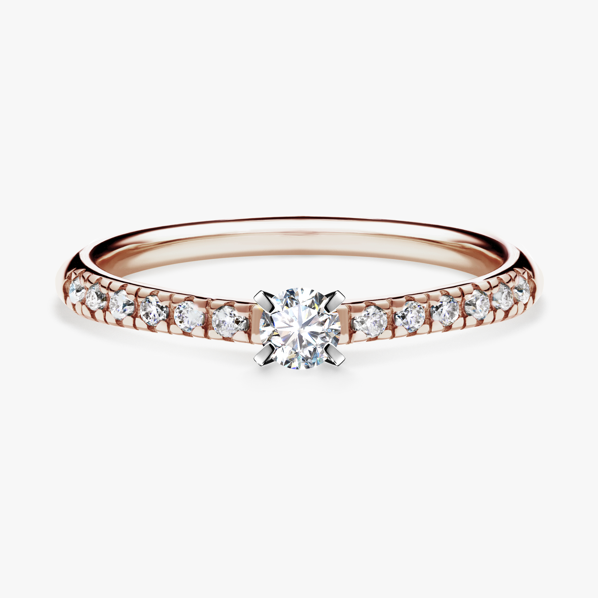 Pierścionek zaręczynowy My Sunshine z różowego złota z diamentem naturalnym 0,24ct