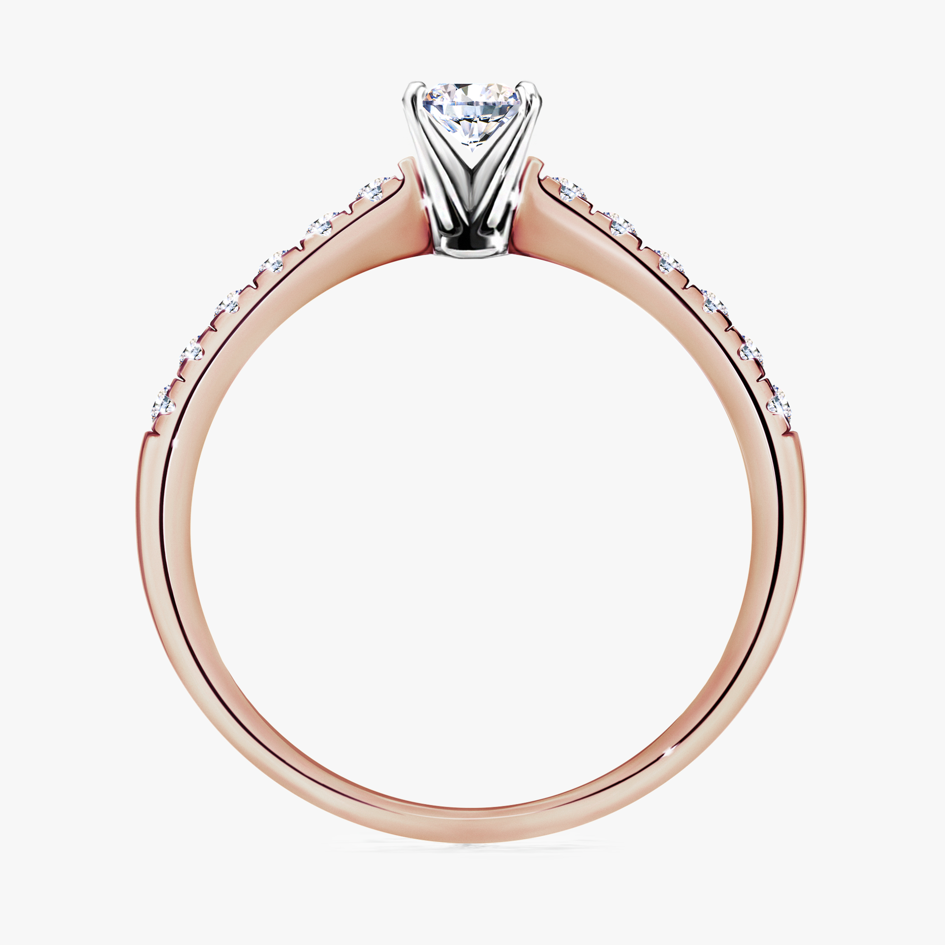 Pierścionek zaręczynowy My Sunshine z różowego złota z diamentem naturalnym 0,24ct