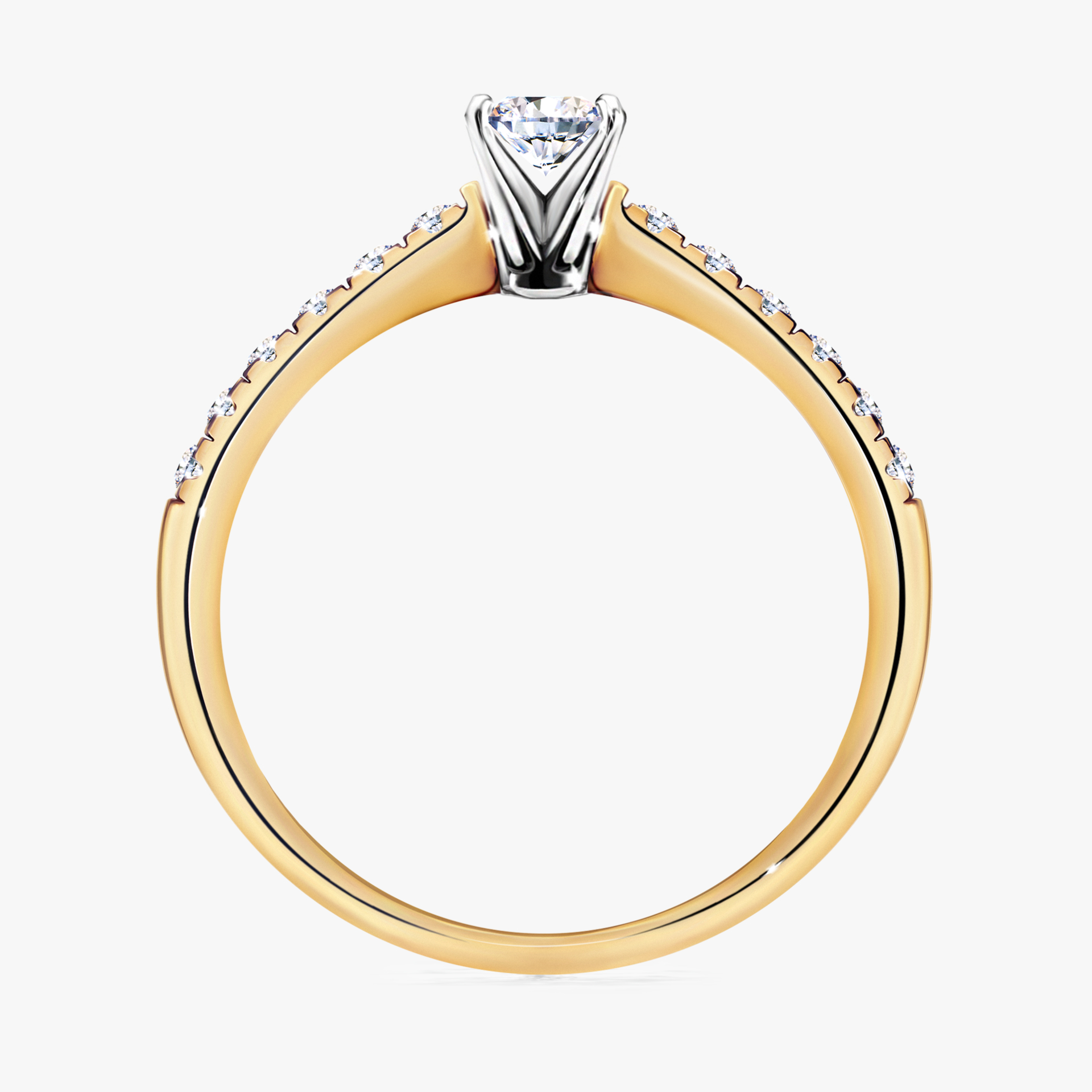 Pierścionek zaręczynowy My Sunshine z żółtego złota z diamentem naturalnym 0,24ct