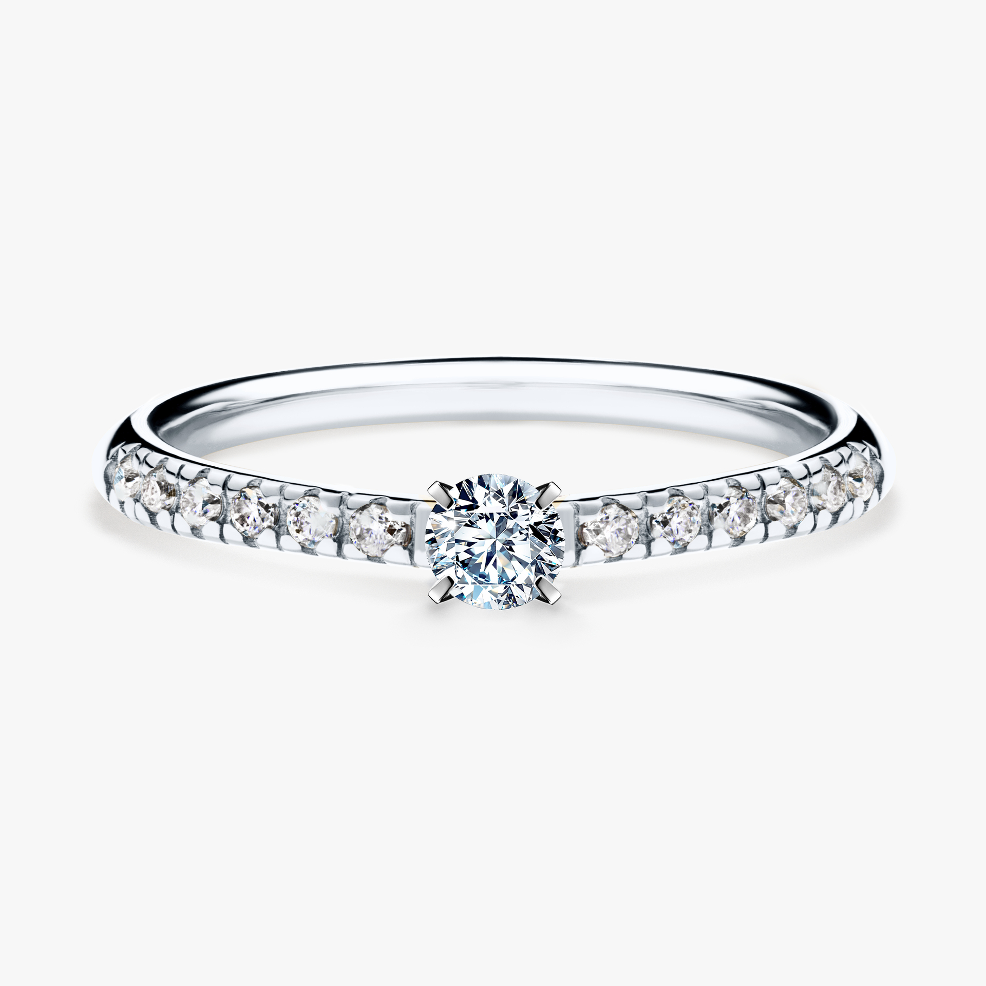 Pierścionek zaręczynowy My Sunshine z białego złota z diamentem naturalnym 0,24ct