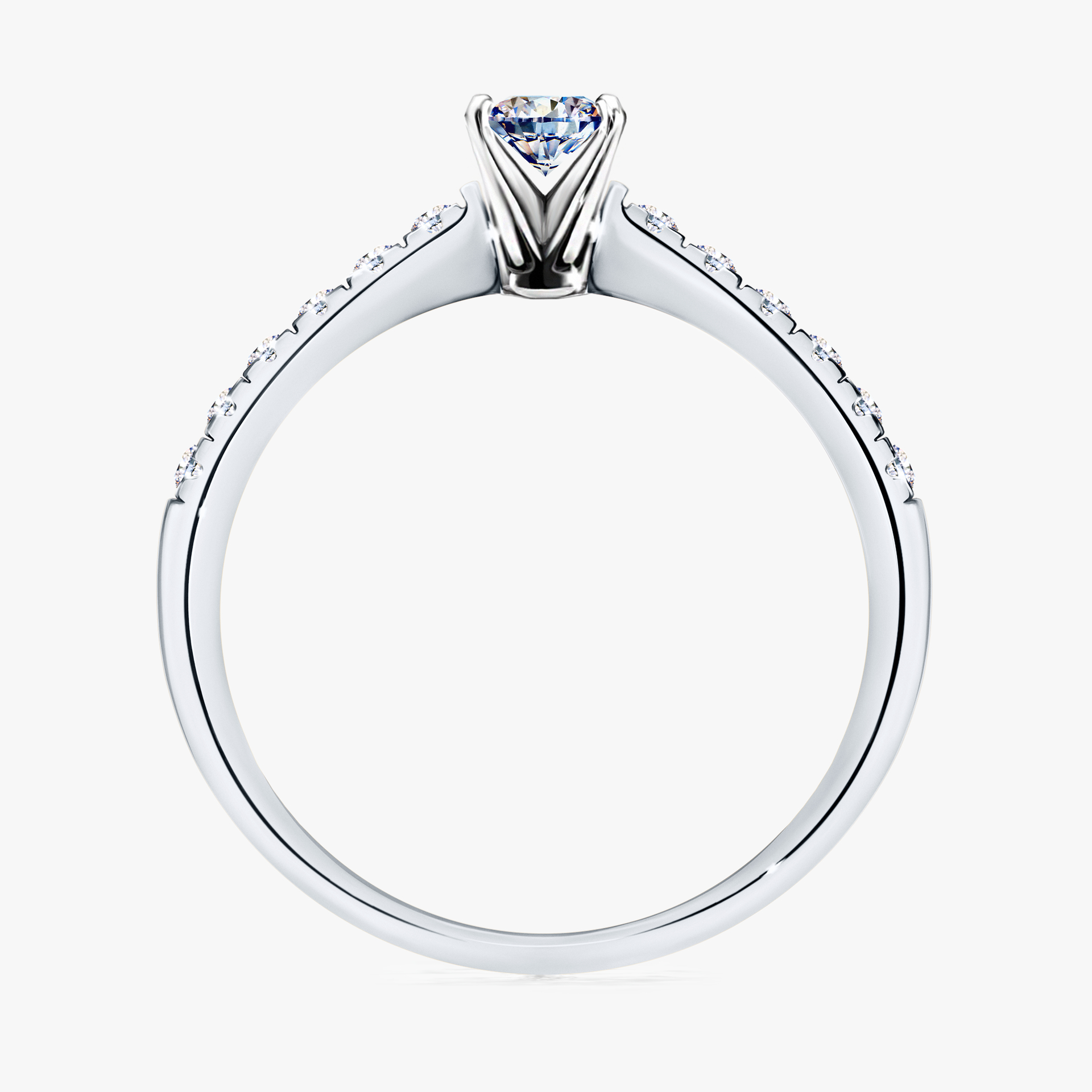 Pierścionek zaręczynowy My Sunshine z białego złota z diamentem naturalnym 0,24ct