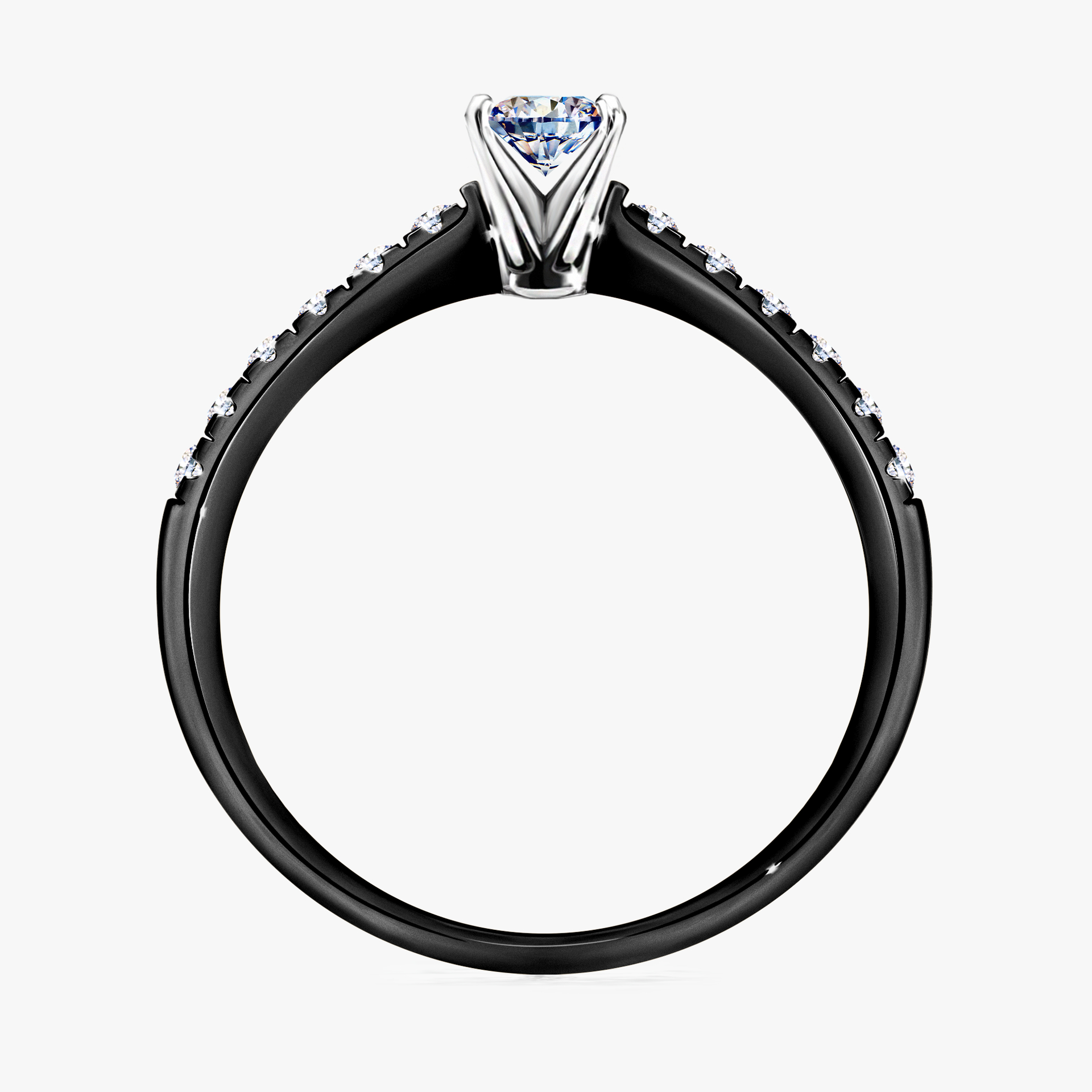 Pierścionek zaręczynowy My Sunshine z czarnego złota z diamentem naturalnym 0,24ct