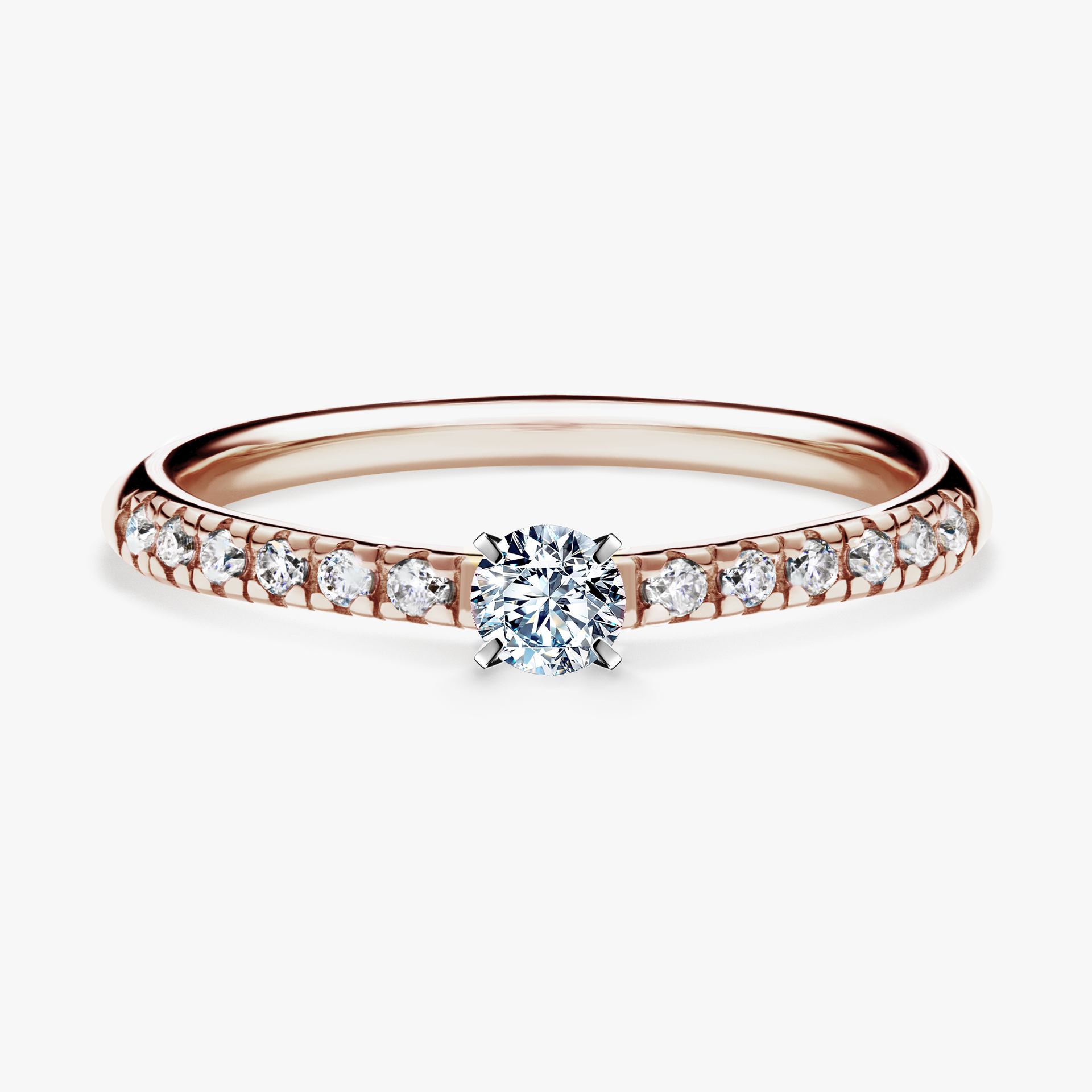 Pierścionek zaręczynowy My Sunshine z różowego złota z diamentem naturalnym 0,24ct