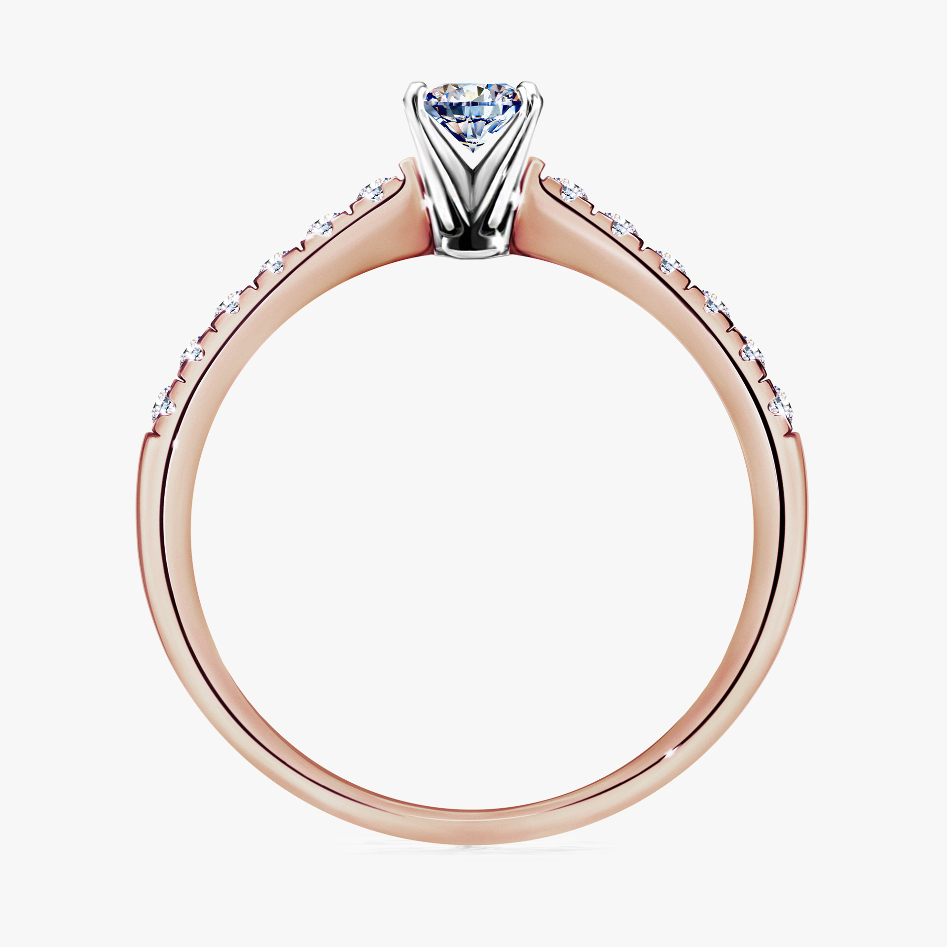 Pierścionek zaręczynowy My Sunshine z różowego złota z diamentem naturalnym 0,24ct