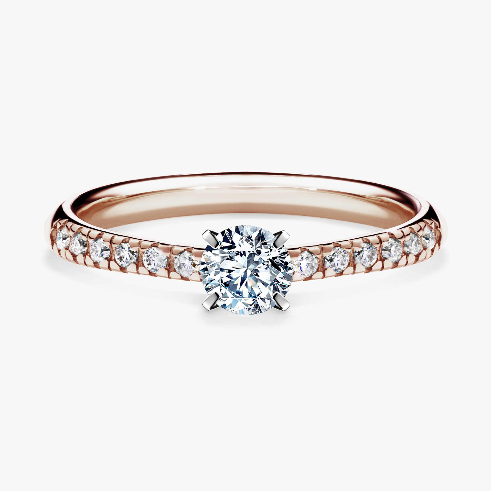 Pierścionek zaręczynowy My Sunshine z różowego złota z diamentem laboratoryjnym 0,39ct