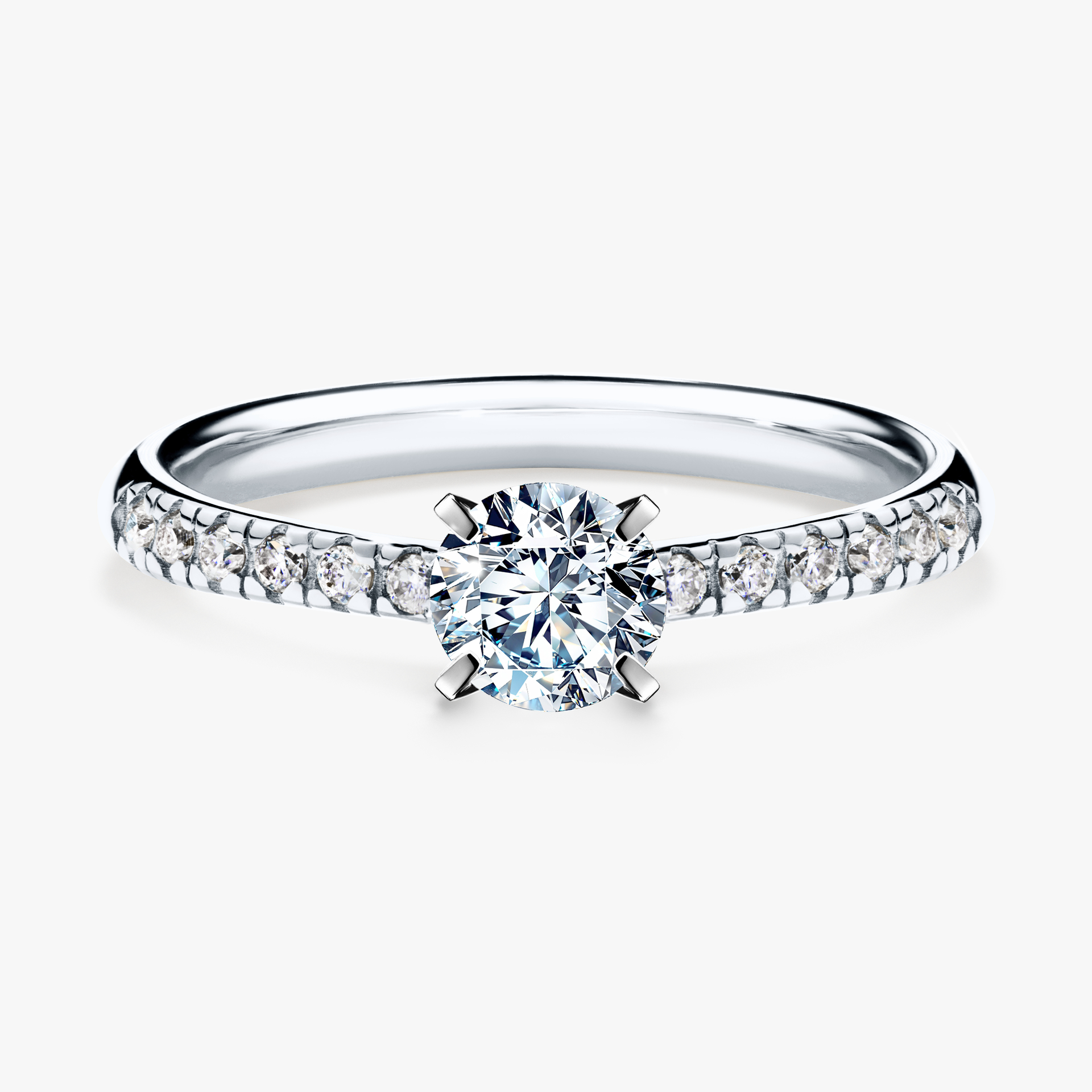 Pierścionek zaręczynowy My Sunshine z białego złota z diamentem laboratoryjnym 0,44ct