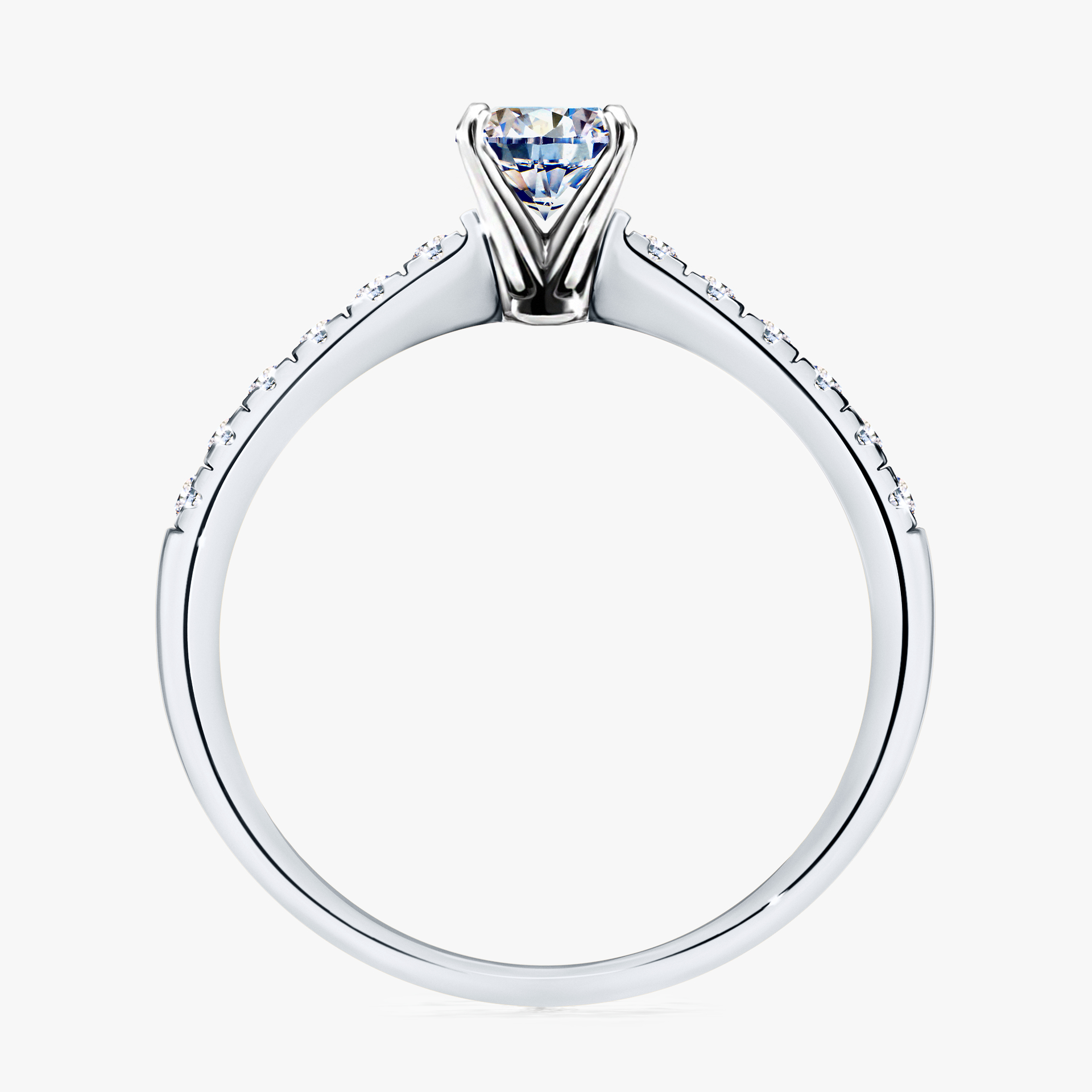 Pierścionek zaręczynowy My Sunshine z białego złota z diamentem laboratoryjnym 0,44ct