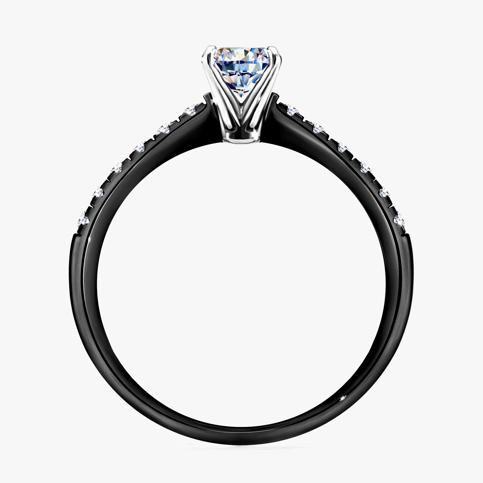 Pierścionek zaręczynowy My Sunshine z czarnego złota z diamentem laboratoryjnym 0,44ct
