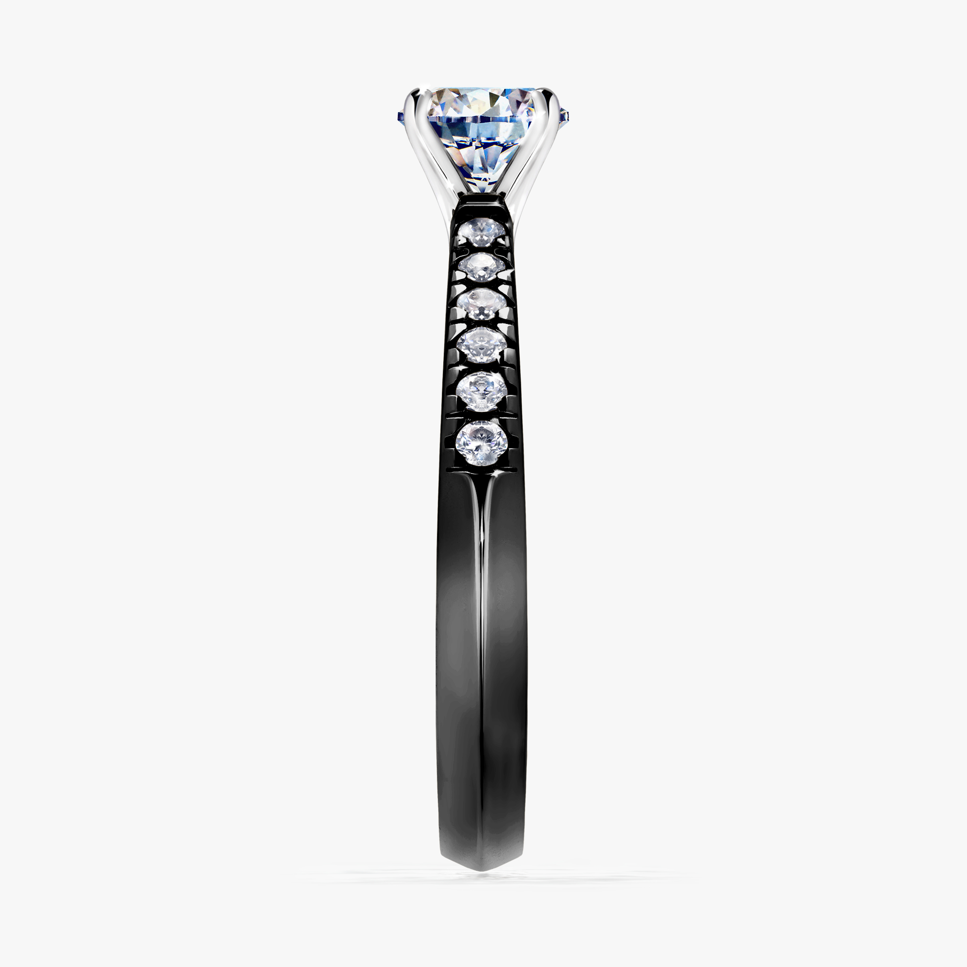 Pierścionek zaręczynowy My Sunshine z czarnego złota z diamentem laboratoryjnym 0,44ct