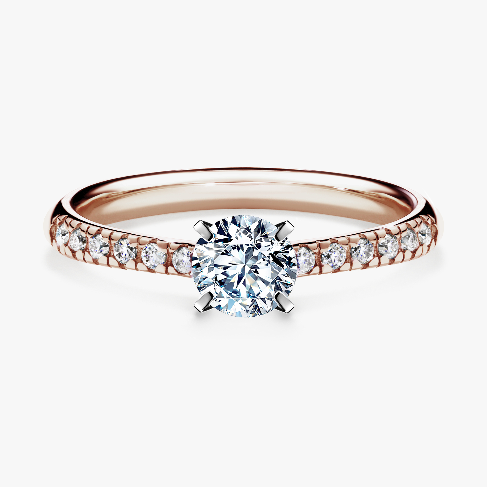 Pierścionek zaręczynowy My Sunshine z różowego złota z diamentem laboratoryjnym 0,44ct