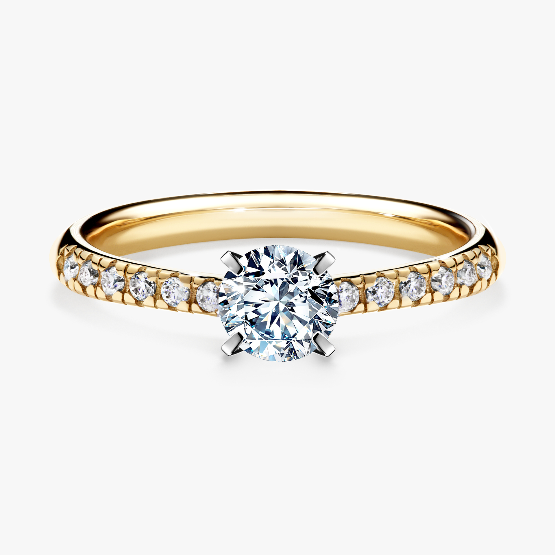 Pierścionek zaręczynowy My Sunshine z żółtego złota z diamentem laboratoryjnym 0,44ct