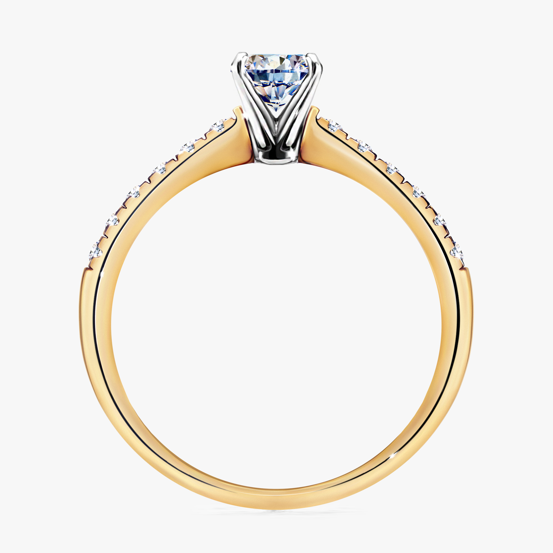 Pierścionek zaręczynowy My Sunshine z żółtego złota z diamentem laboratoryjnym 0,44ct
