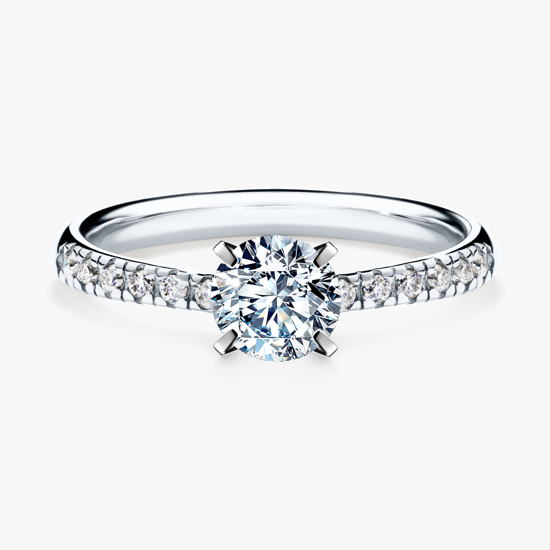Pierścionek zaręczynowy My Sunshine z białego złota z diamentem laboratoryjnym 0,64ct