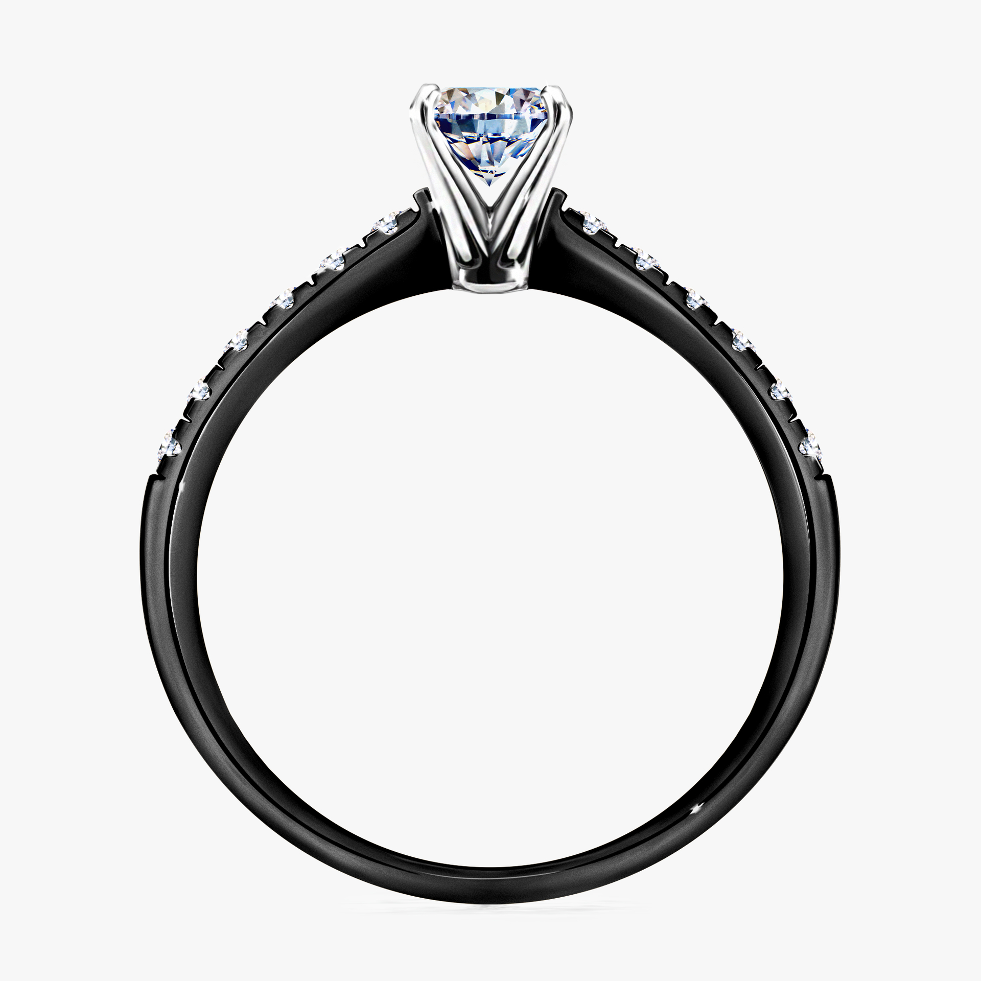 Pierścionek zaręczynowy My Sunshine z czarnego złota z diamentem naturalnym 0,64ct
