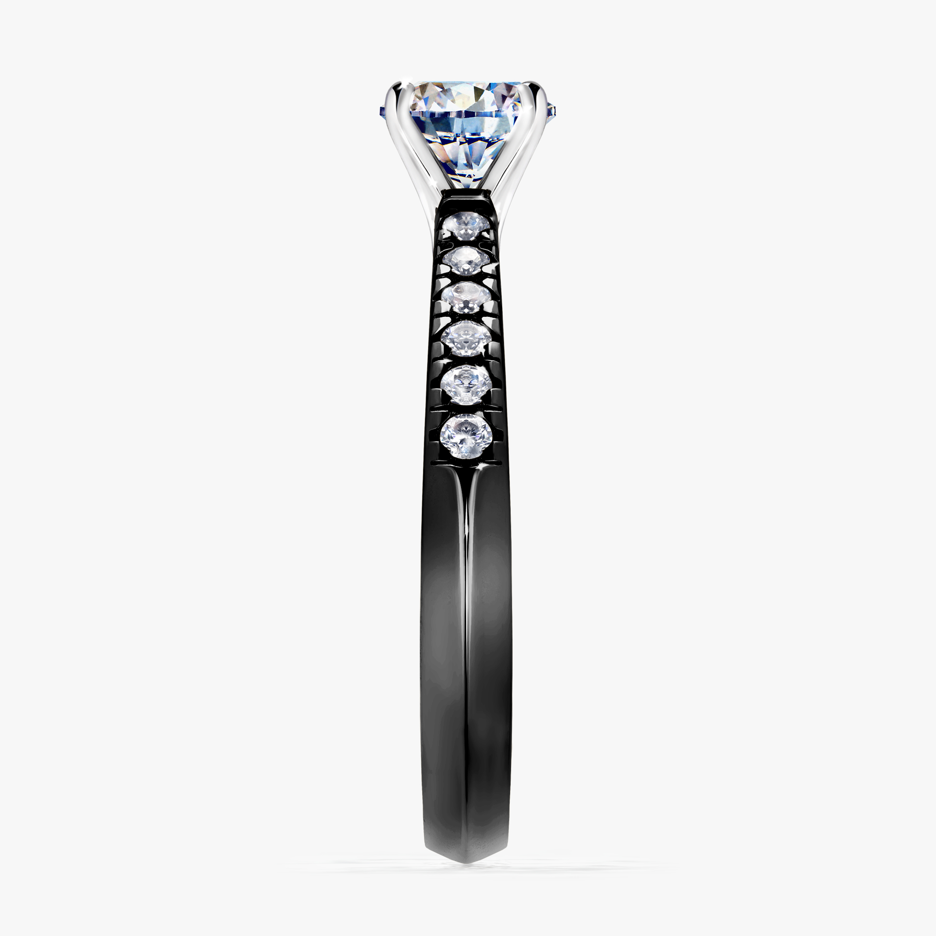 Pierścionek zaręczynowy My Sunshine z czarnego złota z diamentem naturalnym 0,64ct