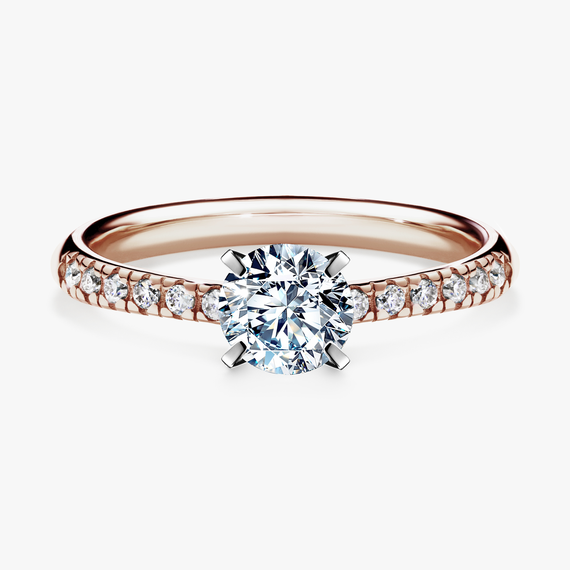 Pierścionek zaręczynowy My Sunshine z różowego złota z diamentem laboratoryjnym 0,64ct