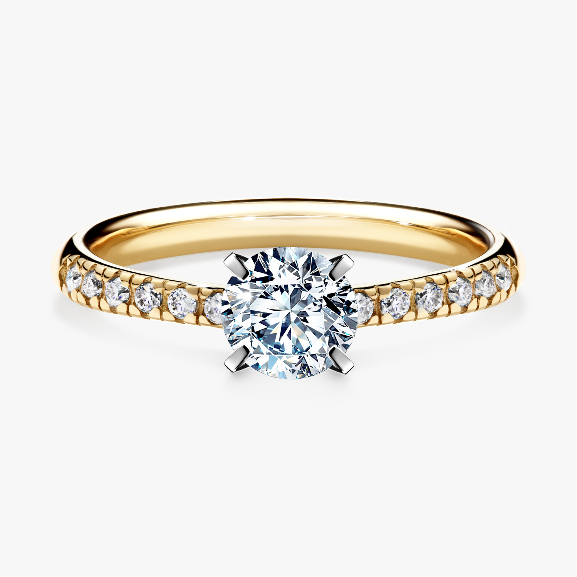 Pierścionek zaręczynowy My Sunshine z żółtego złota z diamentem laboratoryjnym 0,64ct