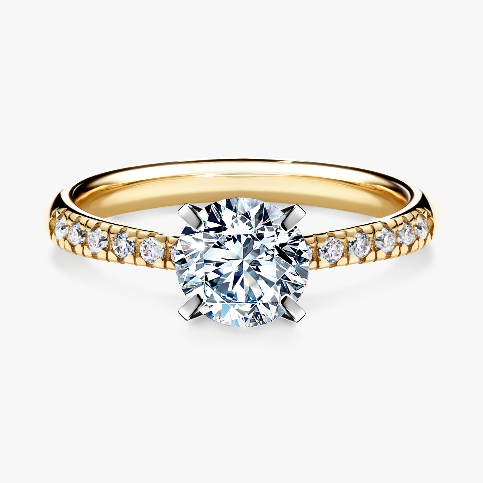 Pierścionek zaręczynowy My Sunshine z żółtego złota z diamentem naturalnym 1,00ct