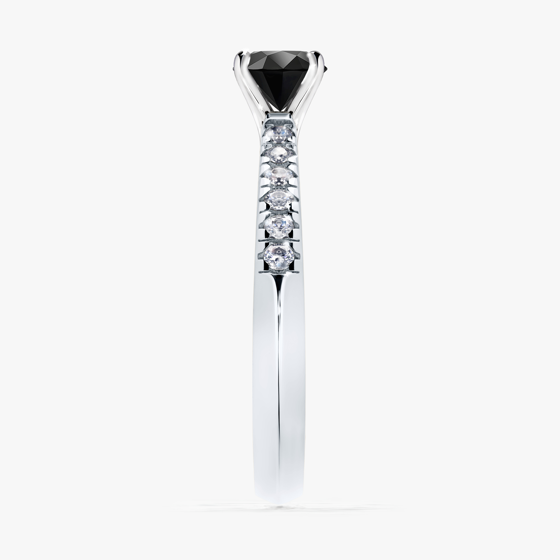Pierścionek zaręczynowy My Sunshine z białego złota z czarnym diamentem 0,44ct