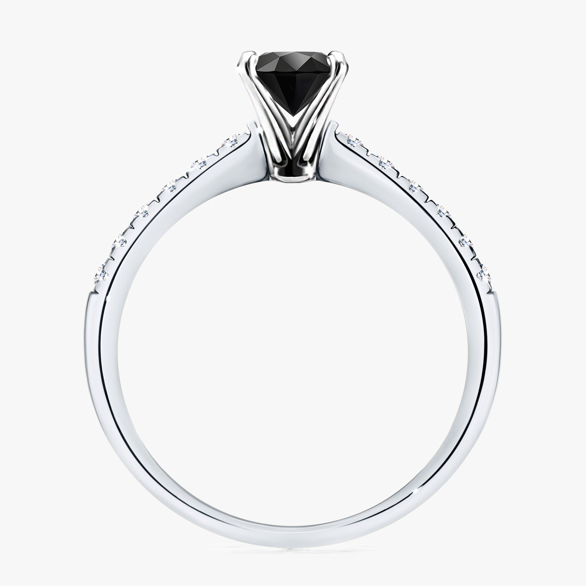 Pierścionek zaręczynowy My Sunshine z białego złota z czarnym diamentem 1,00ct