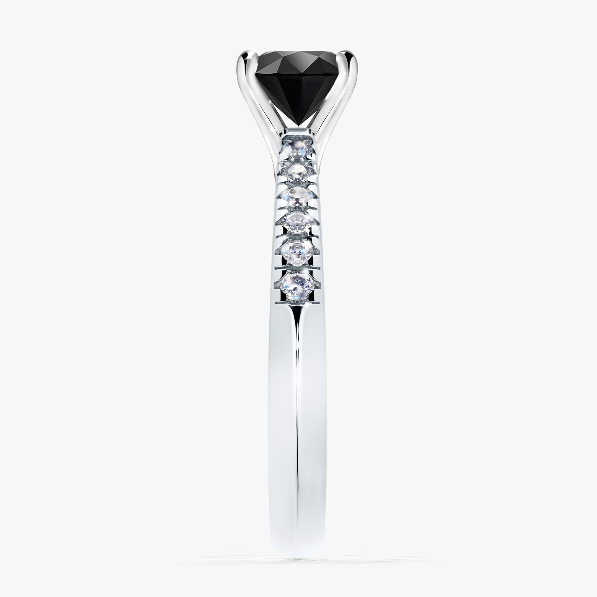 Pierścionek zaręczynowy My Sunshine z białego złota z czarnym diamentem 1,00ct