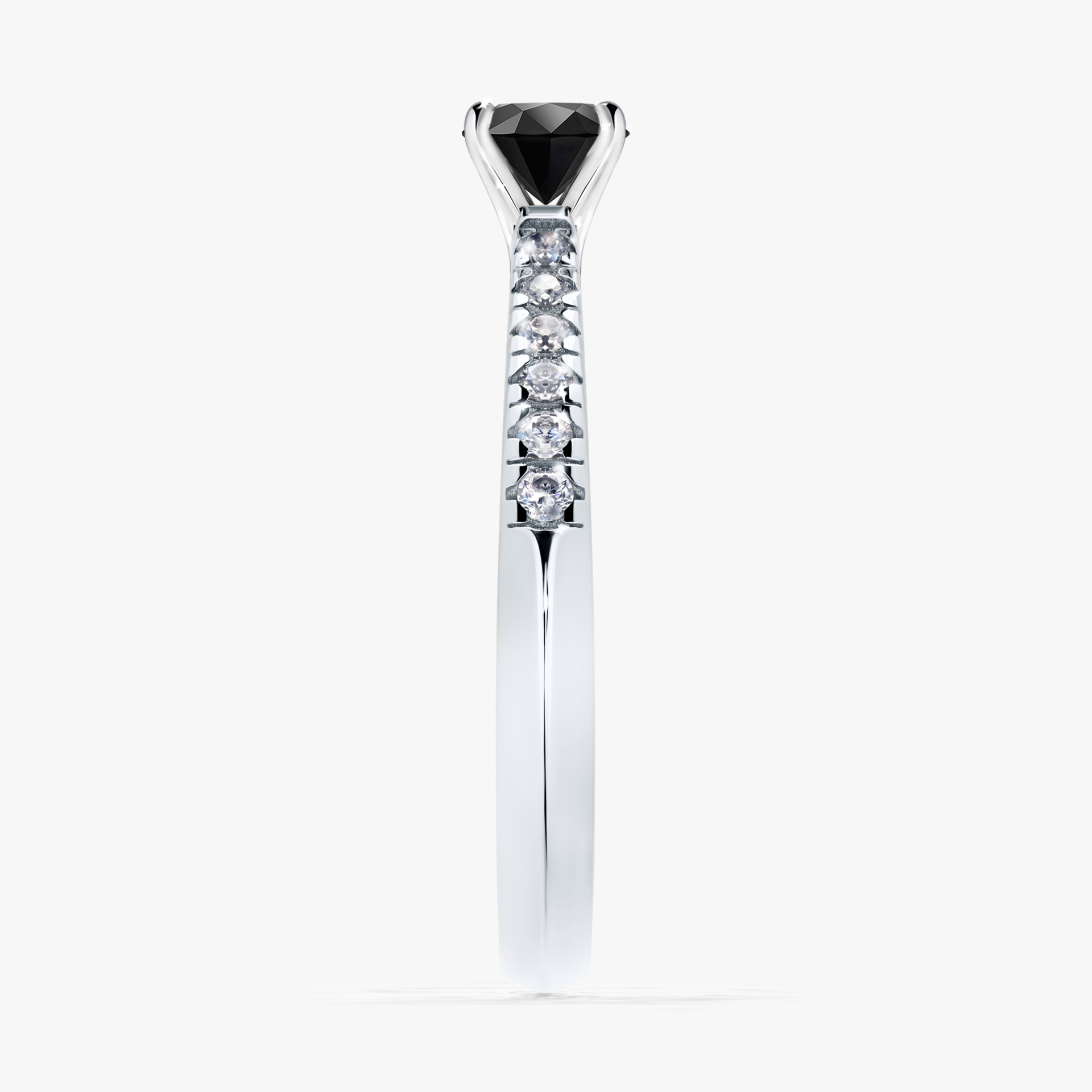 Pierścionek zaręczynowy My Sunshine z białego złota z czarnym diamentem 0,39ct