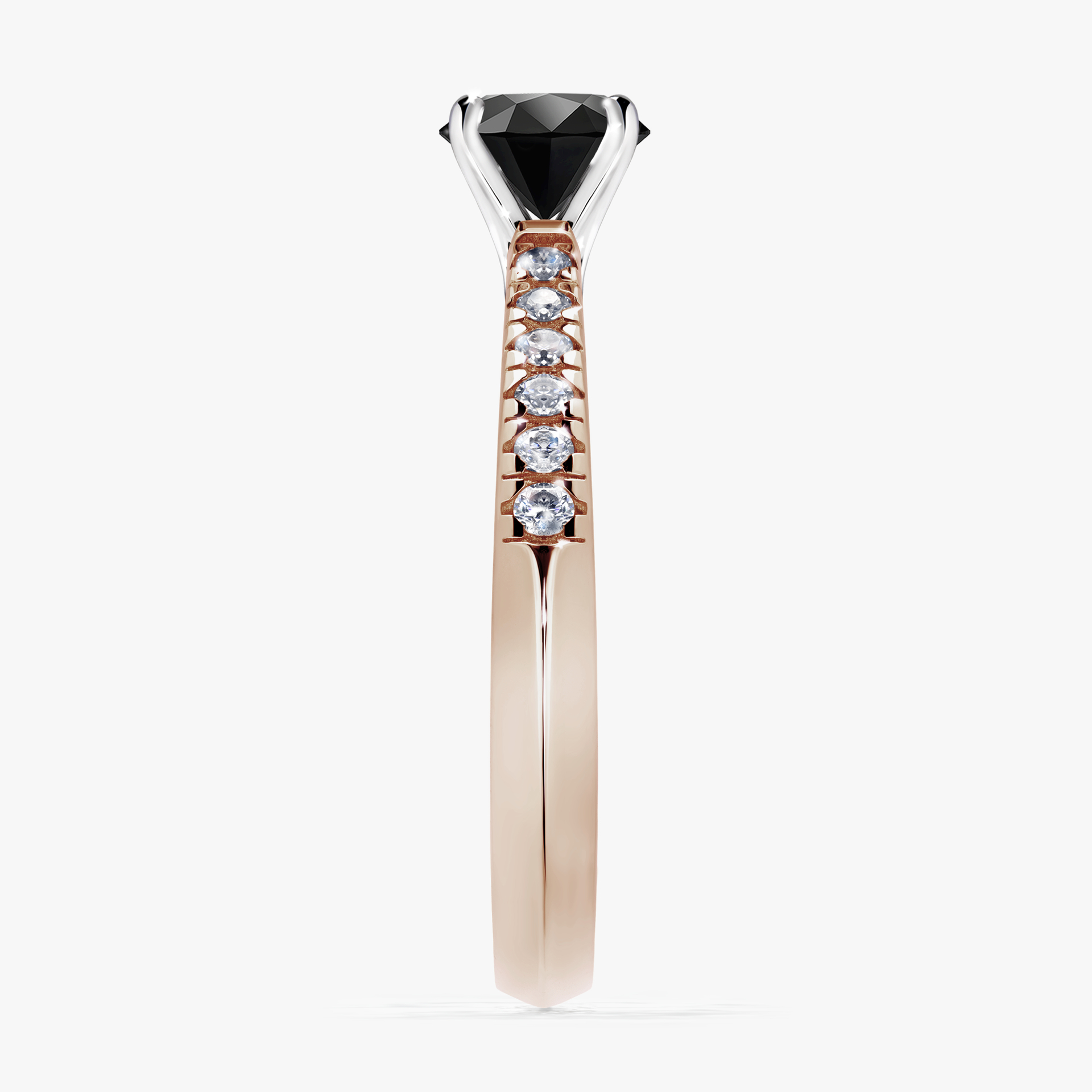 Pierścionek zaręczynowy My Sunshine z różowego złota z czarnym diamentem 0,64ct