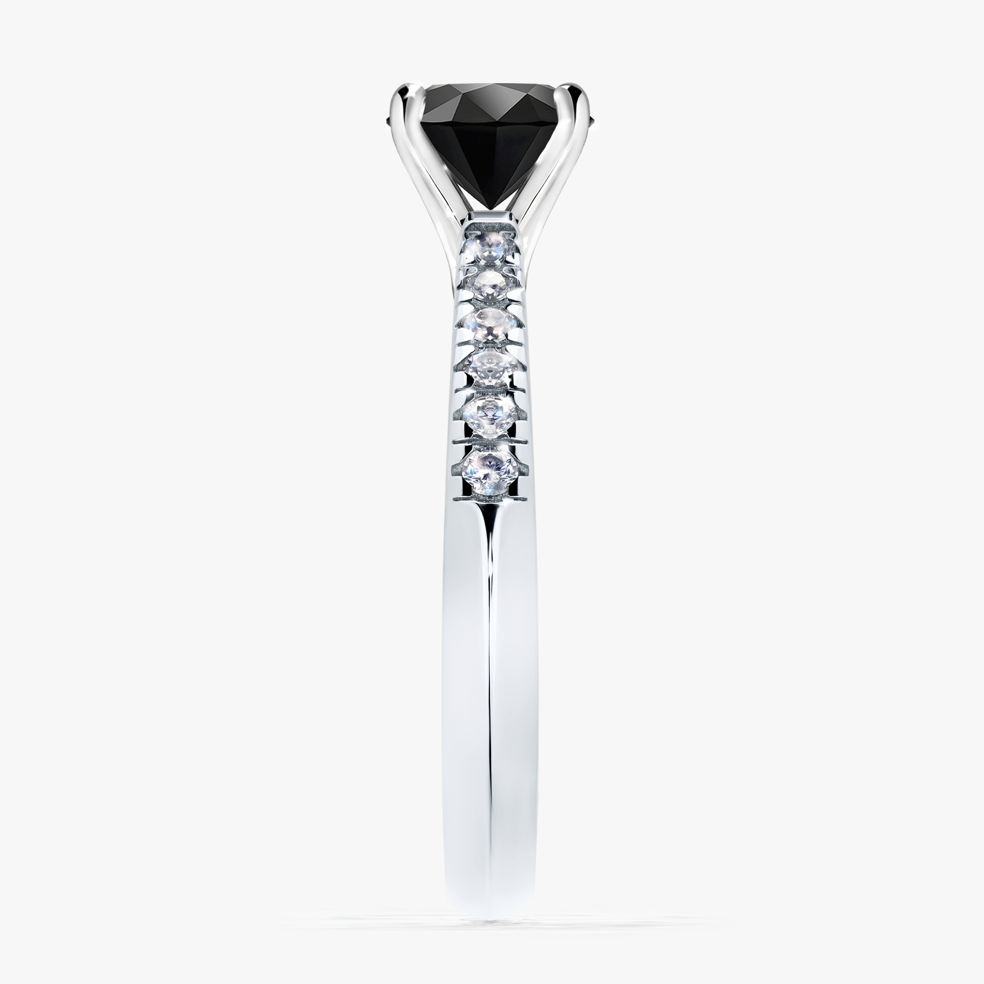 Pierścionek zaręczynowy My Sunshine z białego złota z czarnym diamentem 1,00ct