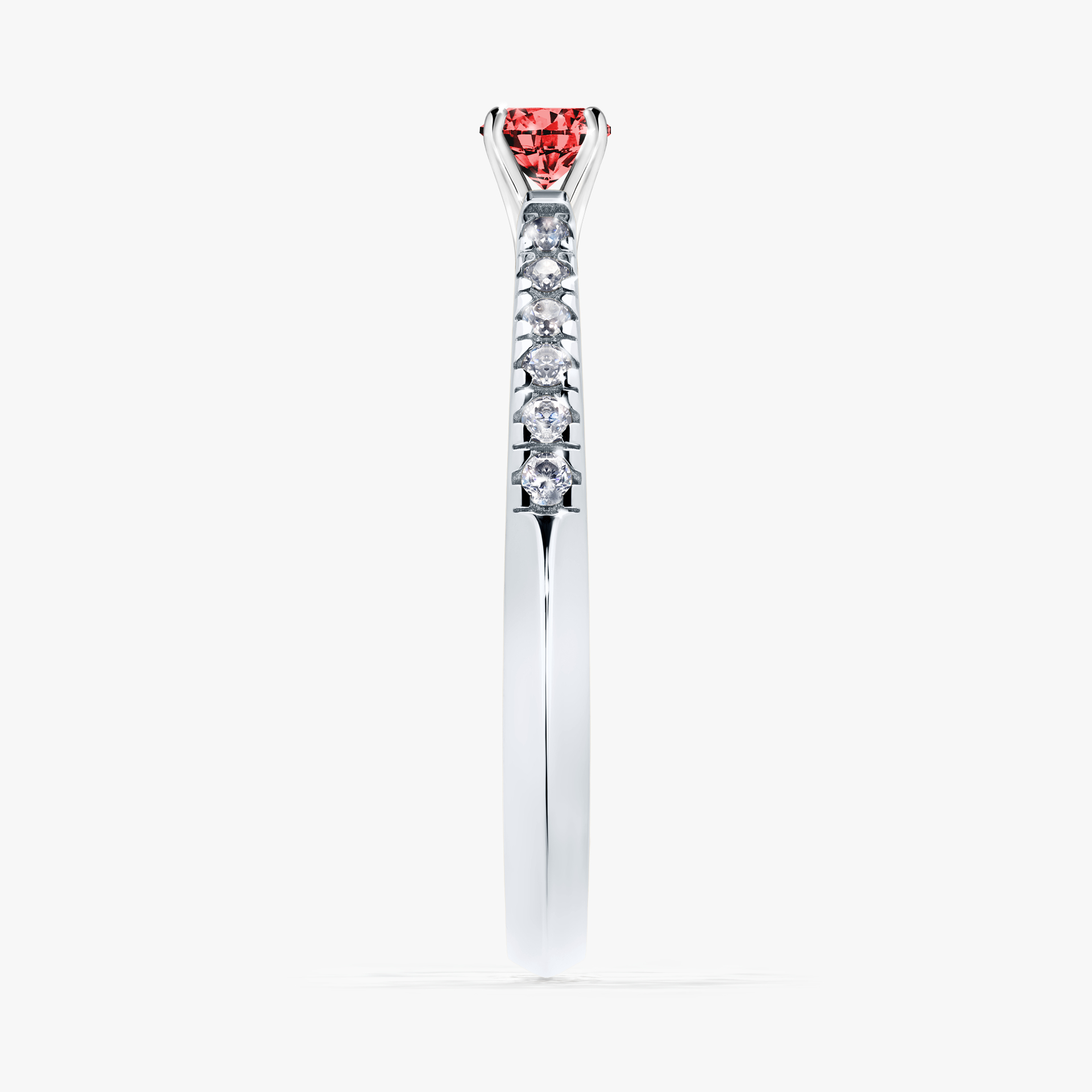 Pierścionek zaręczynowy My Sunshine z białego złota z czerwonym diamentem 0,24ct