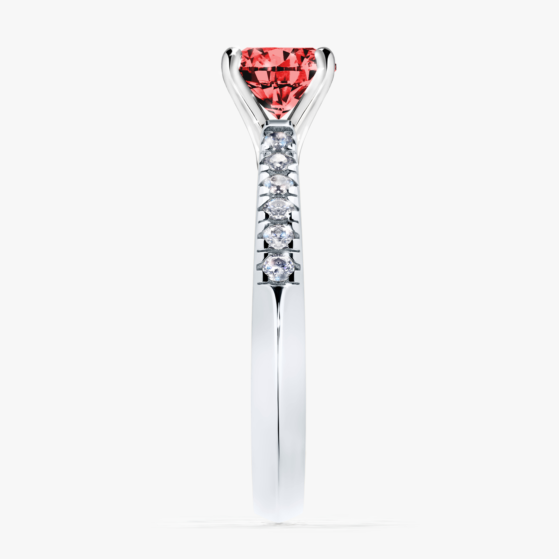 Pierścionek zaręczynowy My Sunshine z białego złota z czerwonym diamentem 1,00ct