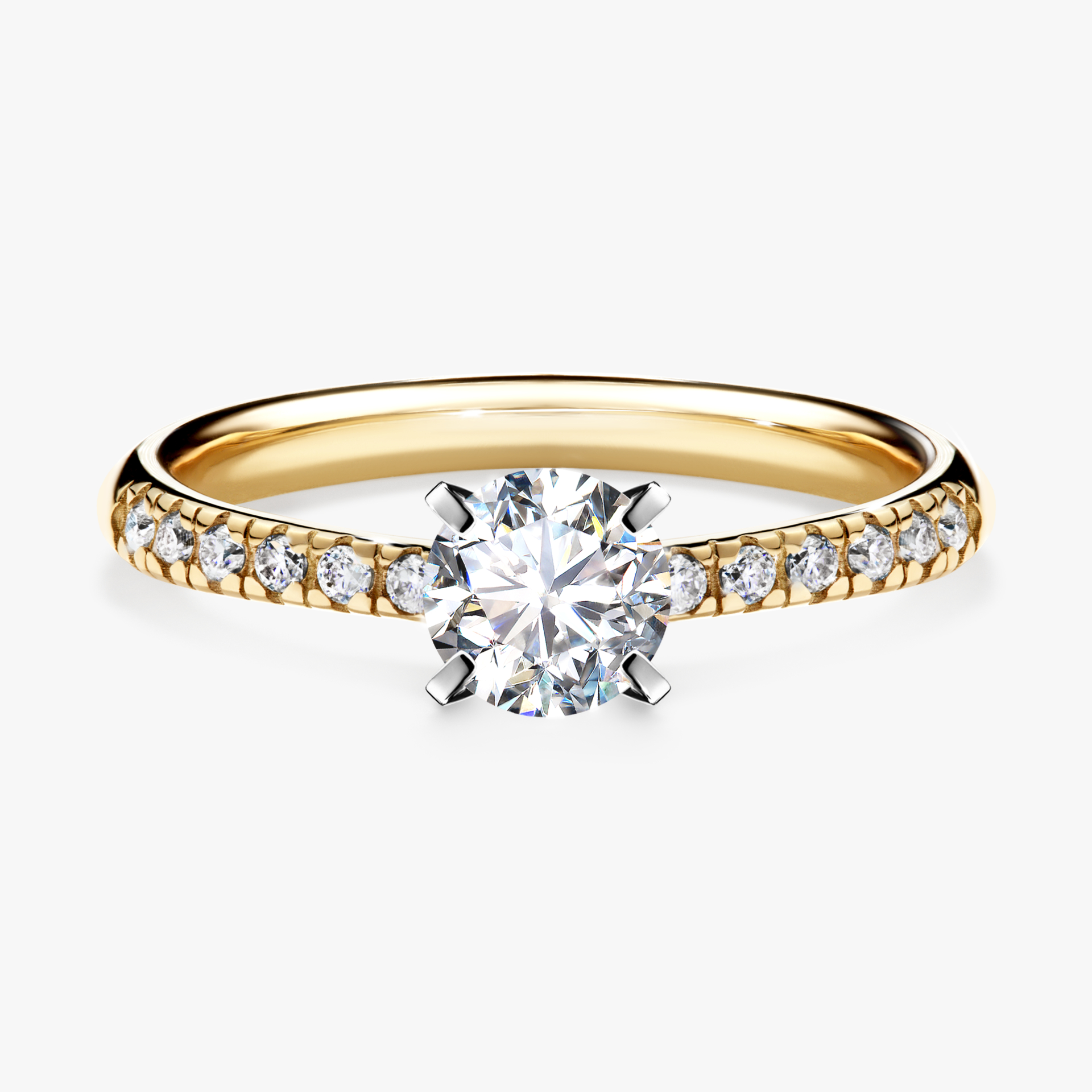 Pierścionek zaręczynowy My Sunshine z żółtego złota z diamentem laboratoryjnym 0,64ct