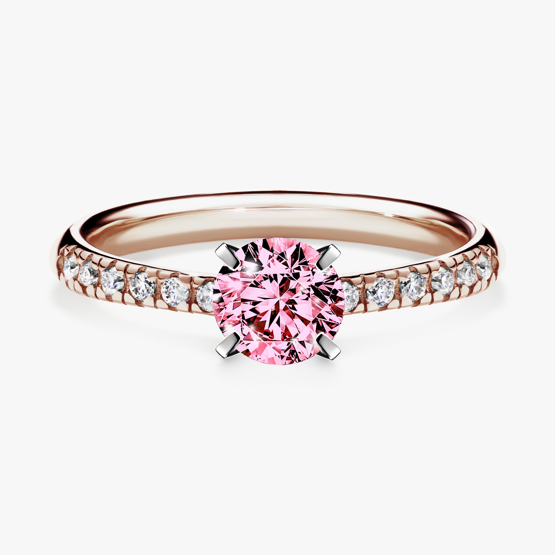 Pierścionek zaręczynowy My Sunshine z różowego złota z różowym diamentem 0,64ct