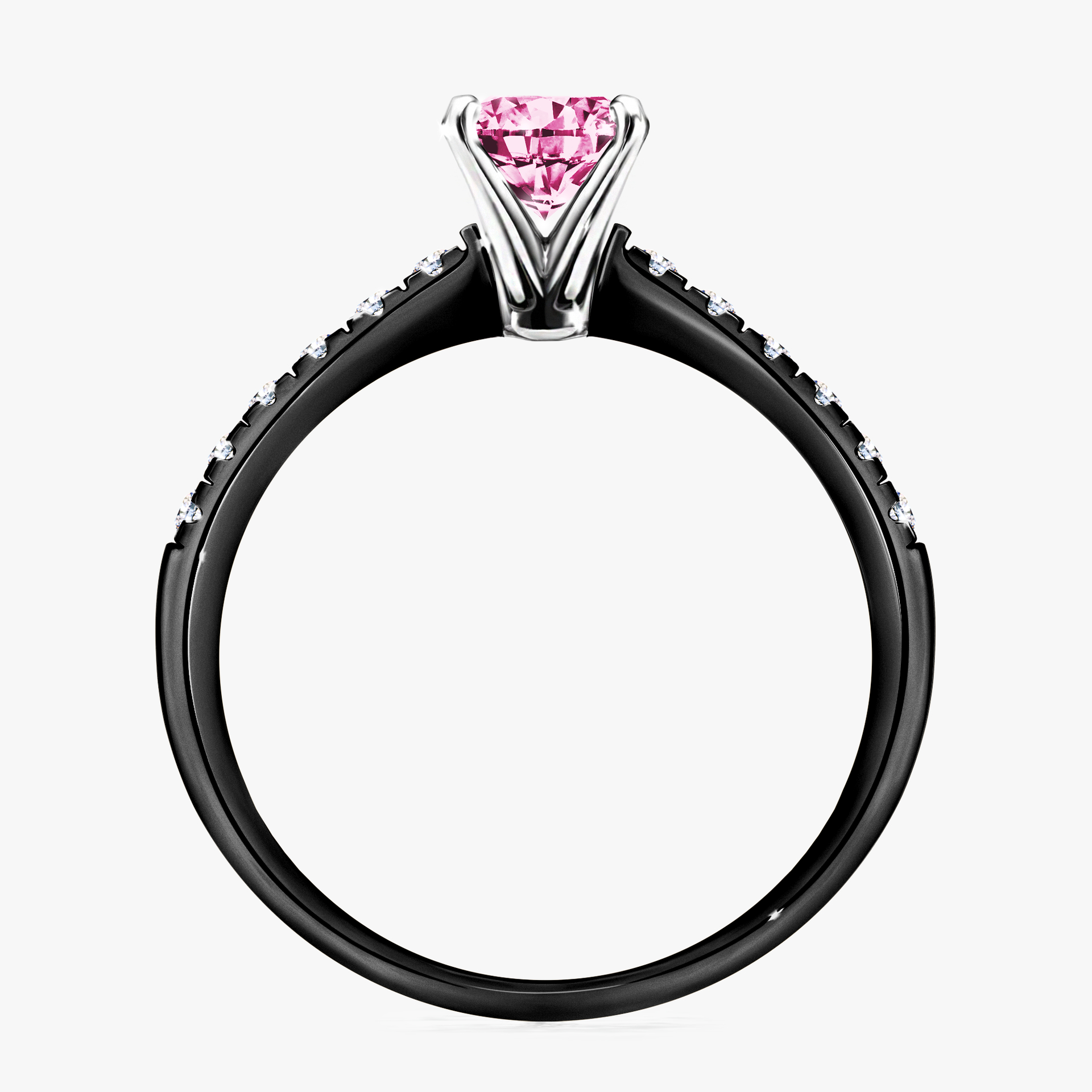 Pierścionek zaręczynowy My Sunshine z czarnego złota z różowym diamentem 1,00ct