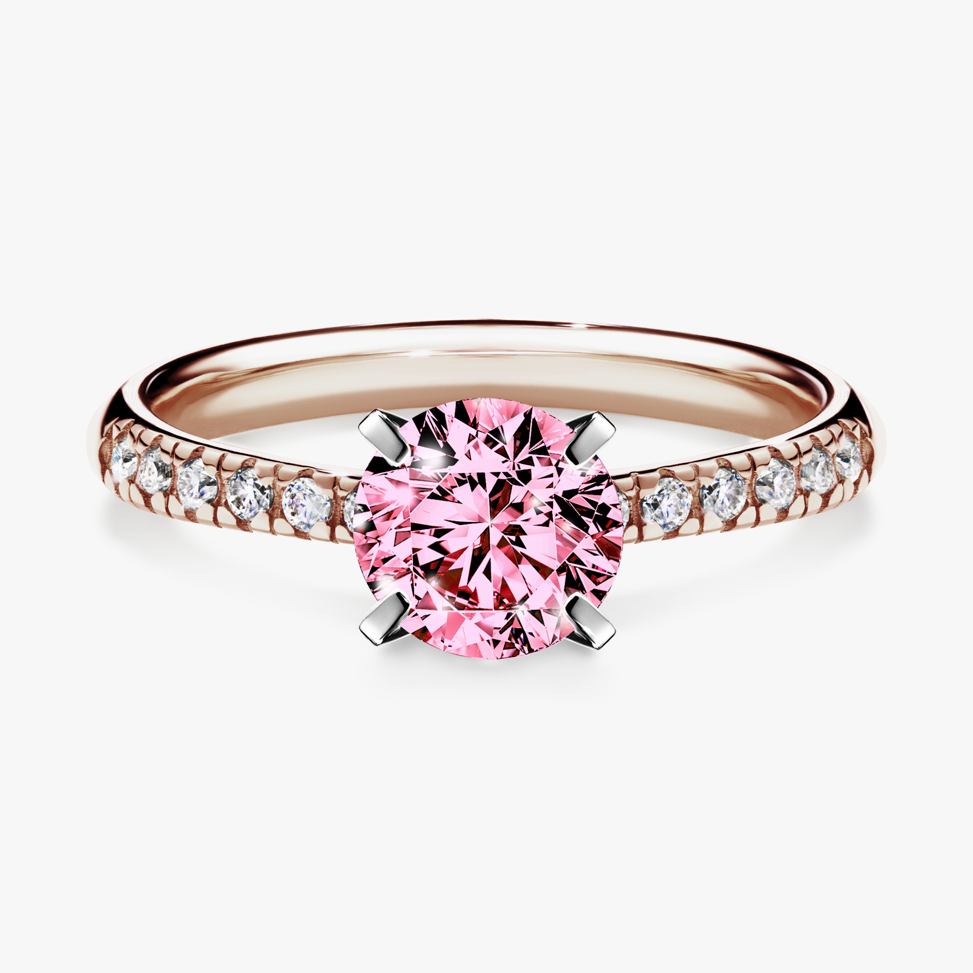 Pierścionek zaręczynowy My Sunshine z różowego złota z różowym diamentem 1,00ct