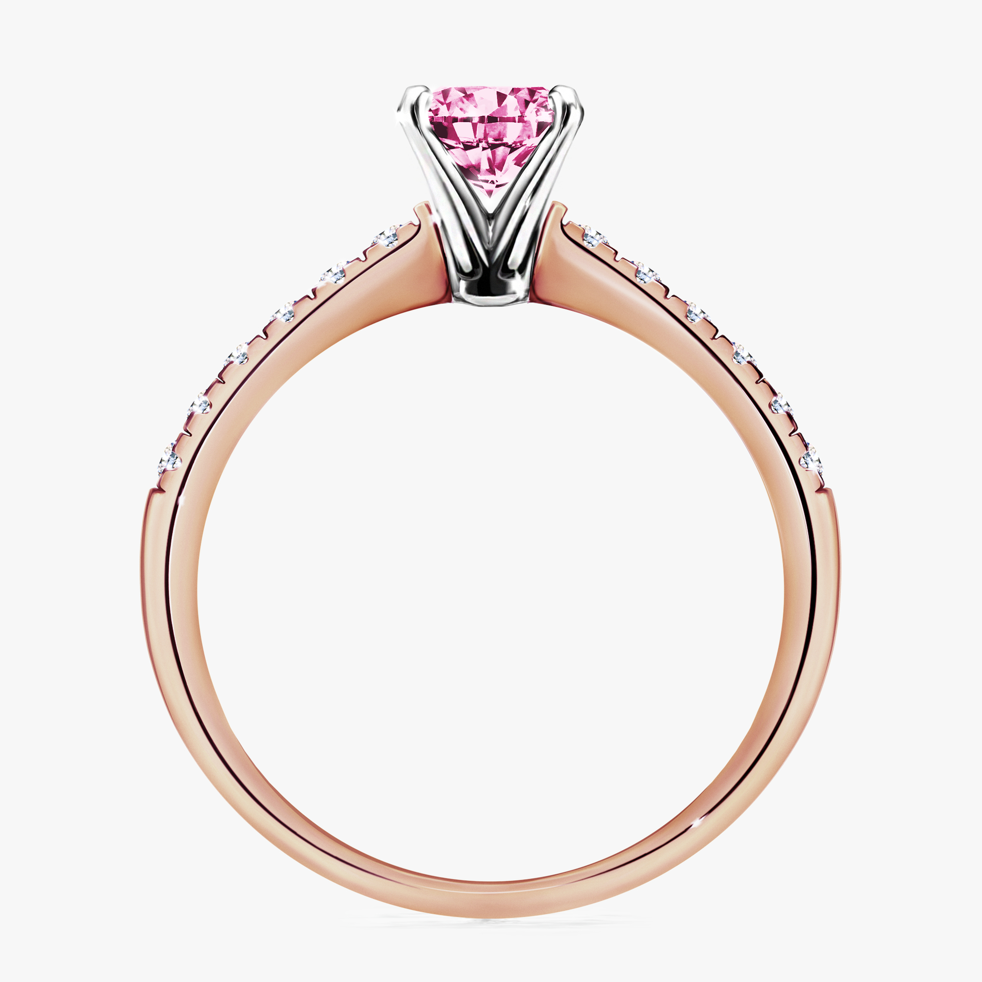 Pierścionek zaręczynowy My Sunshine z różowego złota z różowym diamentem 1,00ct