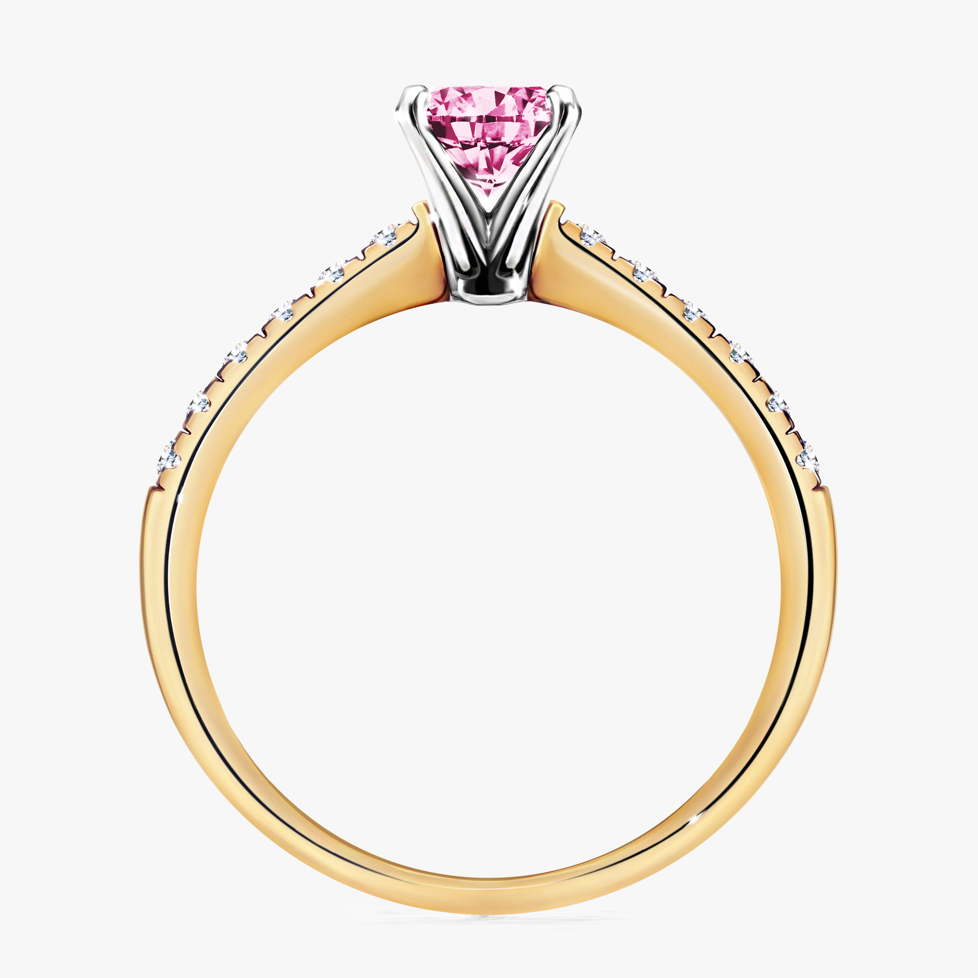 Pierścionek zaręczynowy My Sunshine z żółtego złota z różowym diamentem 1,00ct
