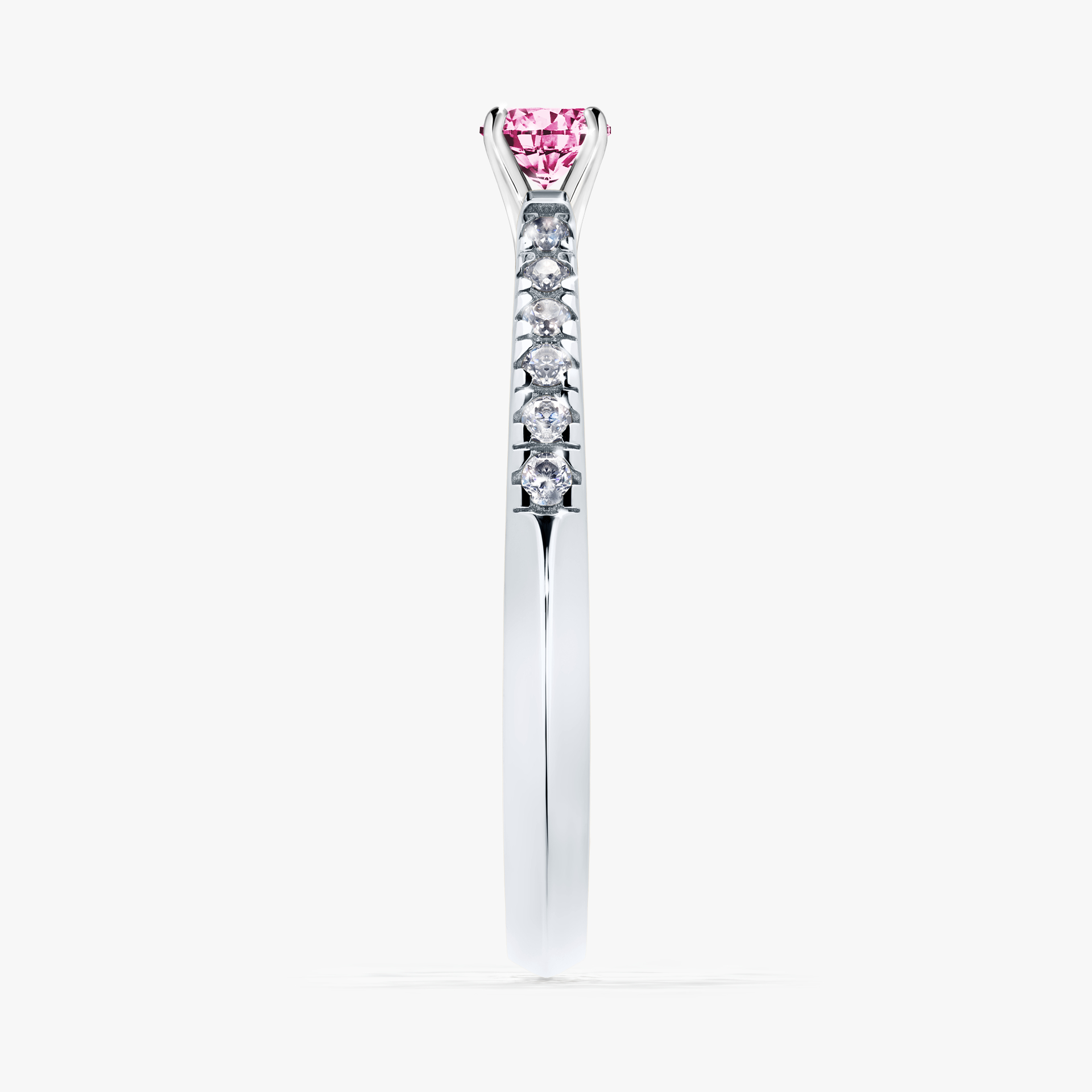 Pierścionek zaręczynowy My Sunshine z białego złota z różowym diamentem 0,24ct