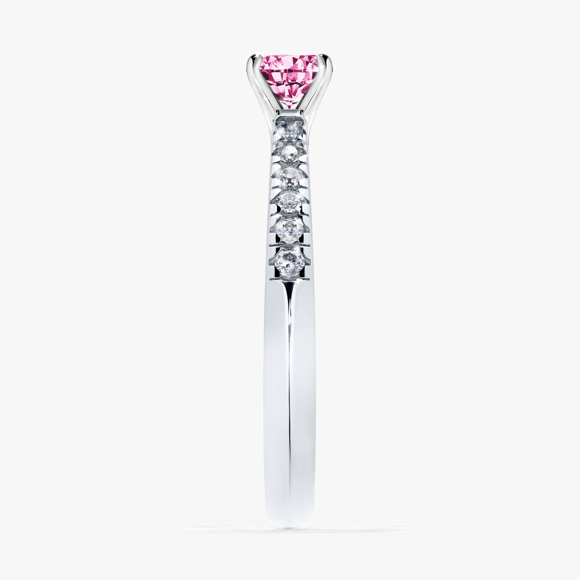 Pierścionek zaręczynowy My Sunshine z białego złota z różowym diamentem 0,39ct