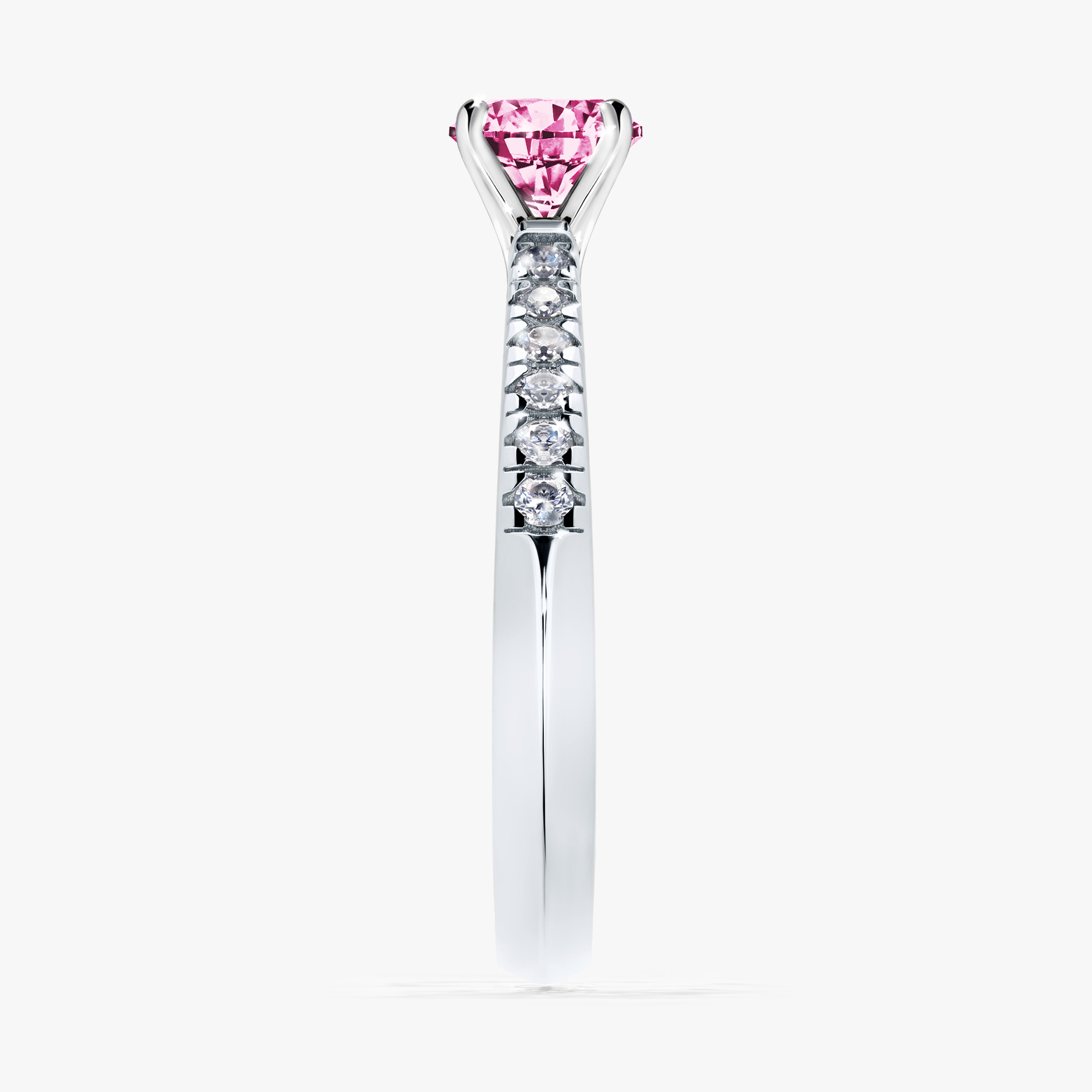 Pierścionek zaręczynowy My Sunshine z białego złota z różowym diamentem 0,44ct