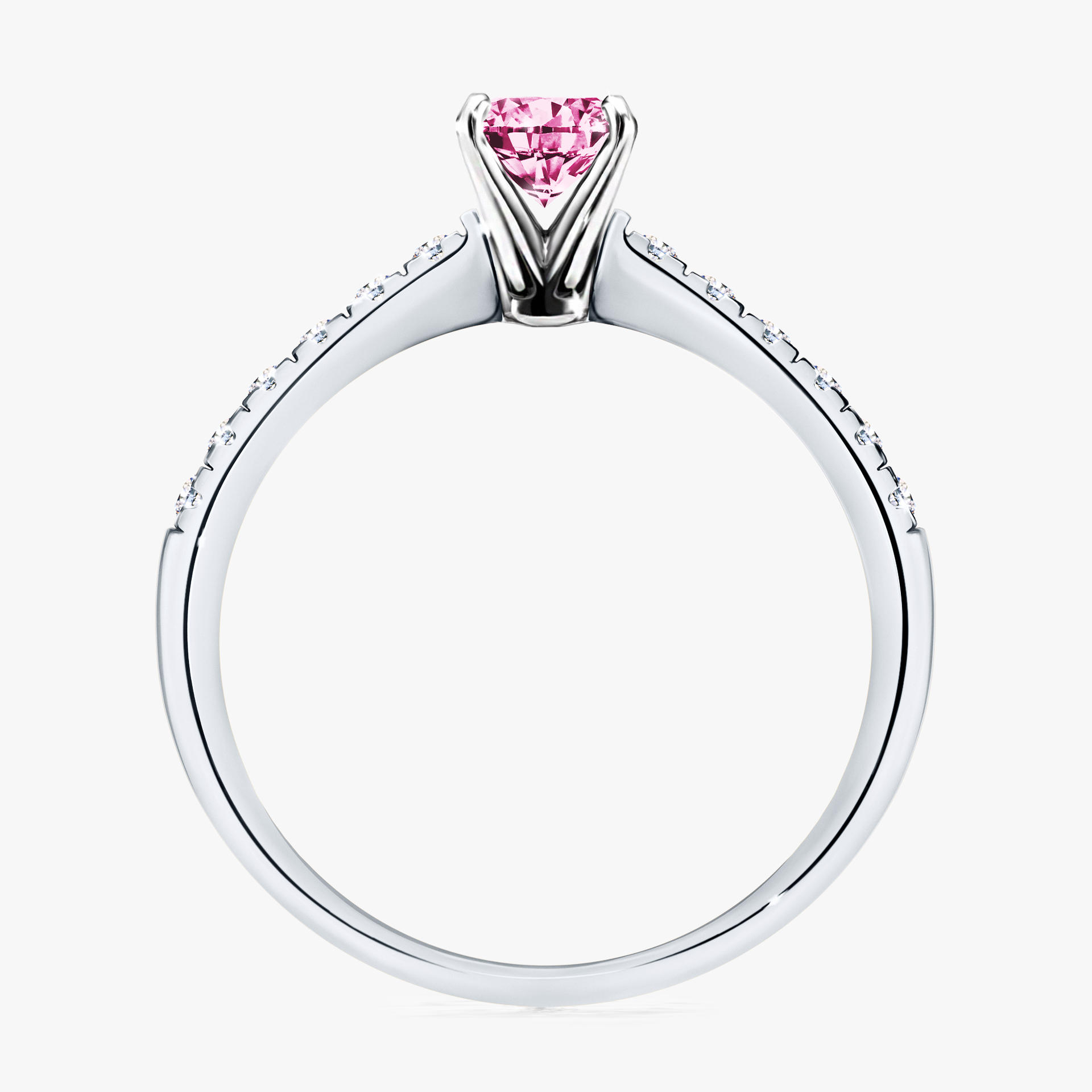 Pierścionek zaręczynowy My Sunshine z białego złota z różowym diamentem 0,64ct